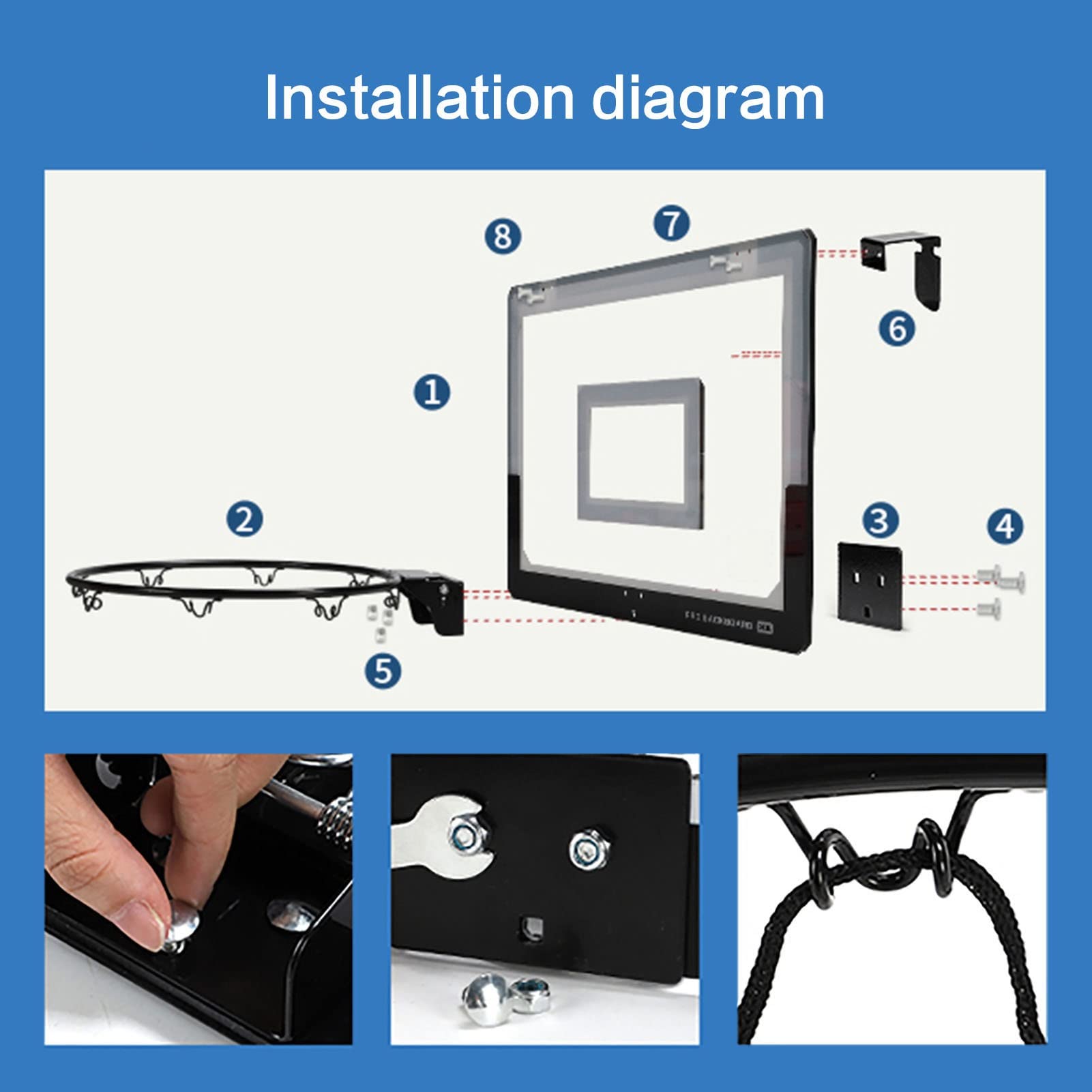 YLWX Portable Over The Door Basketball Hoop for Adults & Kids - Indoor/Outdoor Mini Basketball Goal with 30cm Backboard & 2 Balls - Perfect for Home, Office, Gym, and Backyard Play