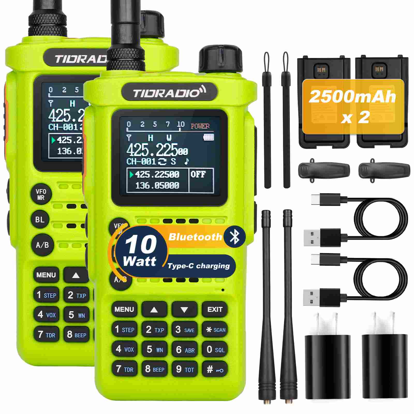 2nd Gen TD H8 Ham GMRS Bluetooth Programming Radio 2 Pack - Long Range Two-Way Communication for Outdoor Adventures, Emergency Preparedness & Group Activities