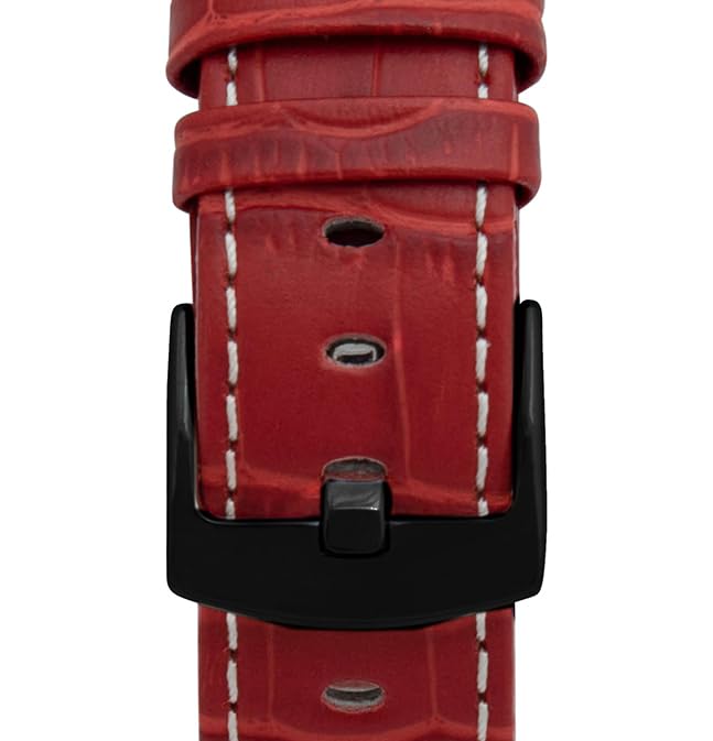 7 - Red and White / Black Buckle