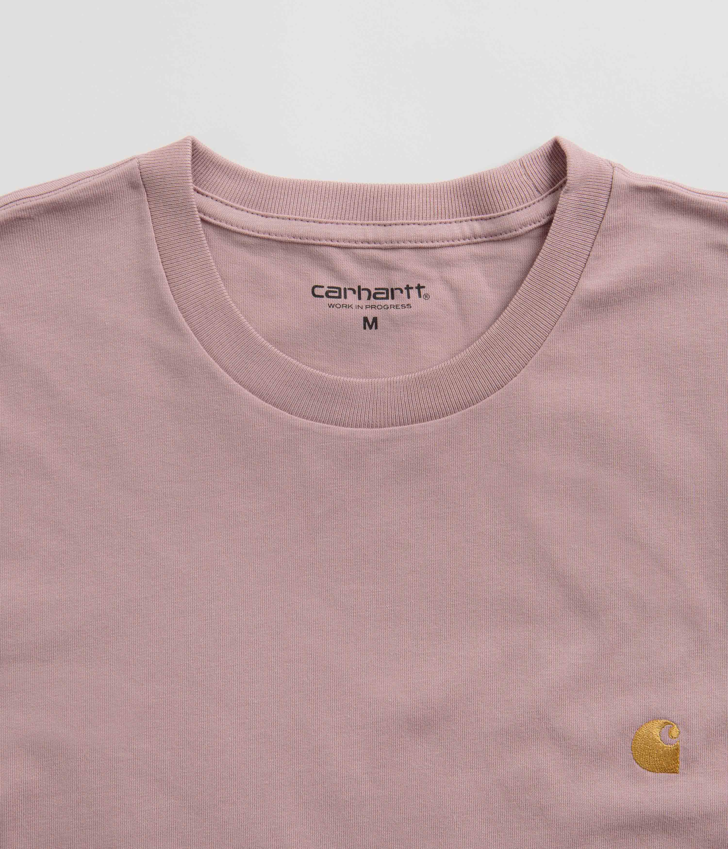 Carhartt Chase T-Shirt for Men & Women - Soft Cotton Short Sleeve Tee in Glassy Pink & Gold | Casual Wear, Work Shirts, Outdoor Activities