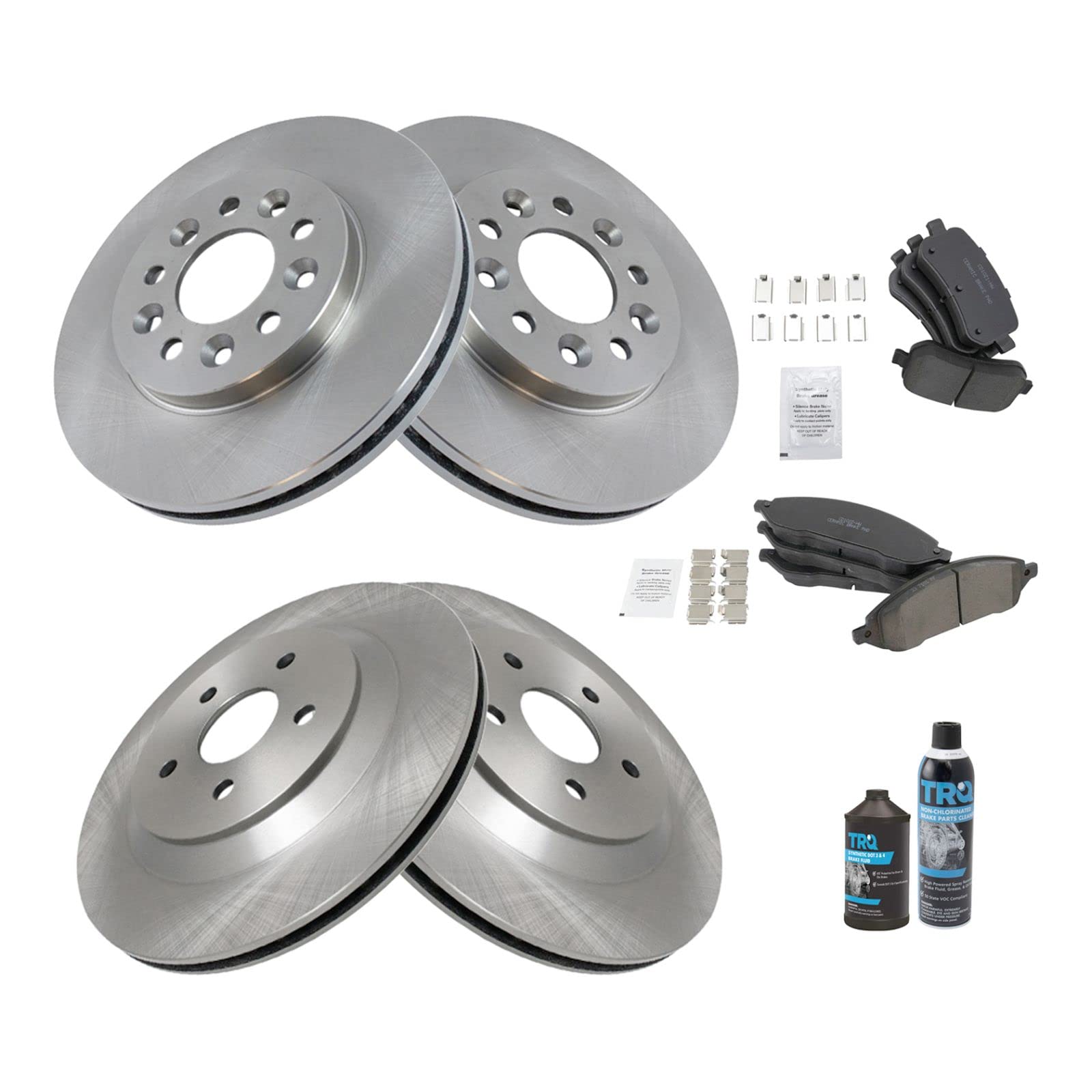 High-Performance Front & Rear Ceramic Brake Pad & Rotor Kit for 2004-2007 Ford Freestar & Mercury Monterey - Includes Brake Chemical Kit - Perfect for Daily Commuting, Highway Driving & Heavy Loads
