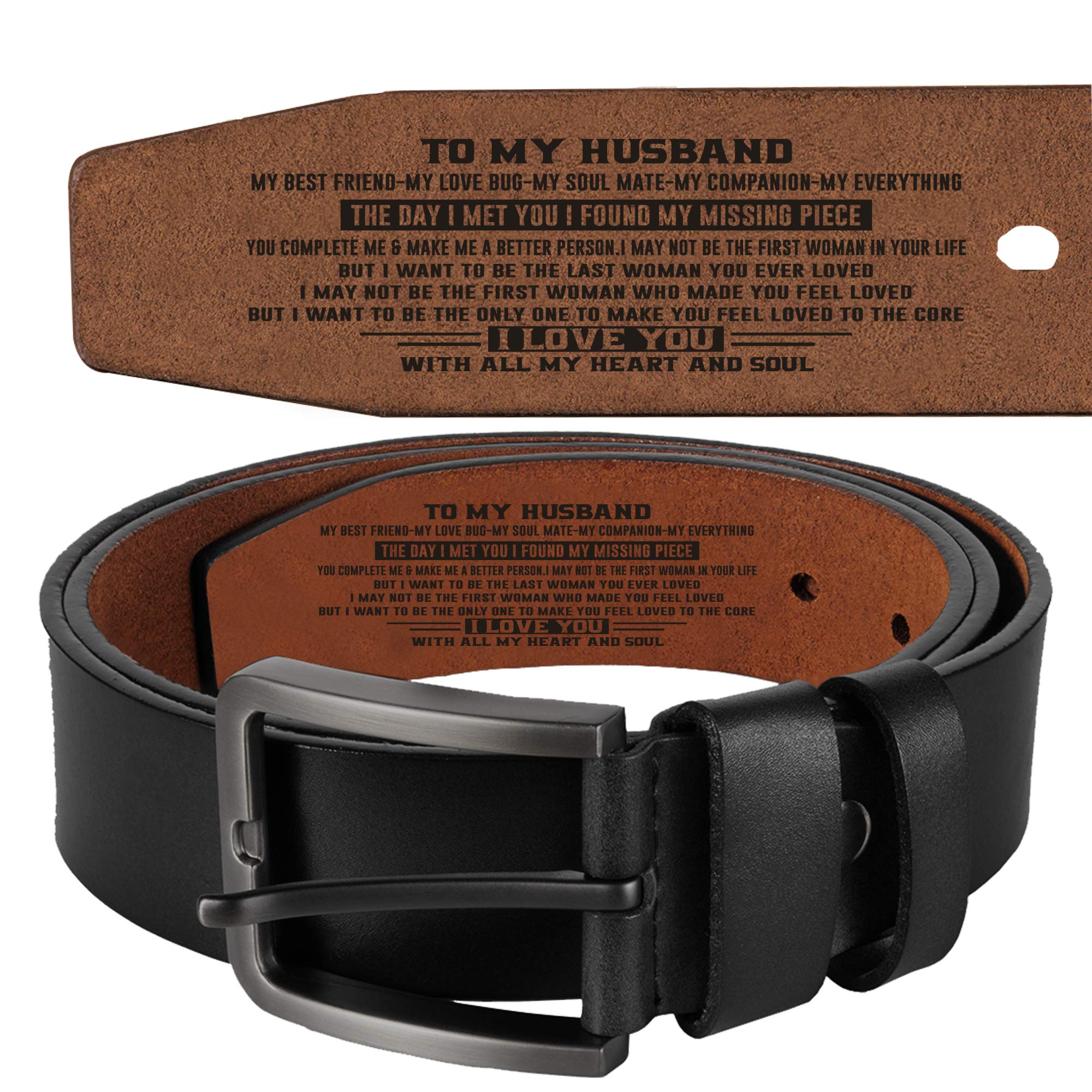 Personalized Leather Belts for Men - Genuine Leather Custom Belts with Engraving - Perfect Gift for Dad, Husband & Boyfriend - Ideal for Weddings, Anniversaries & Special Occasions