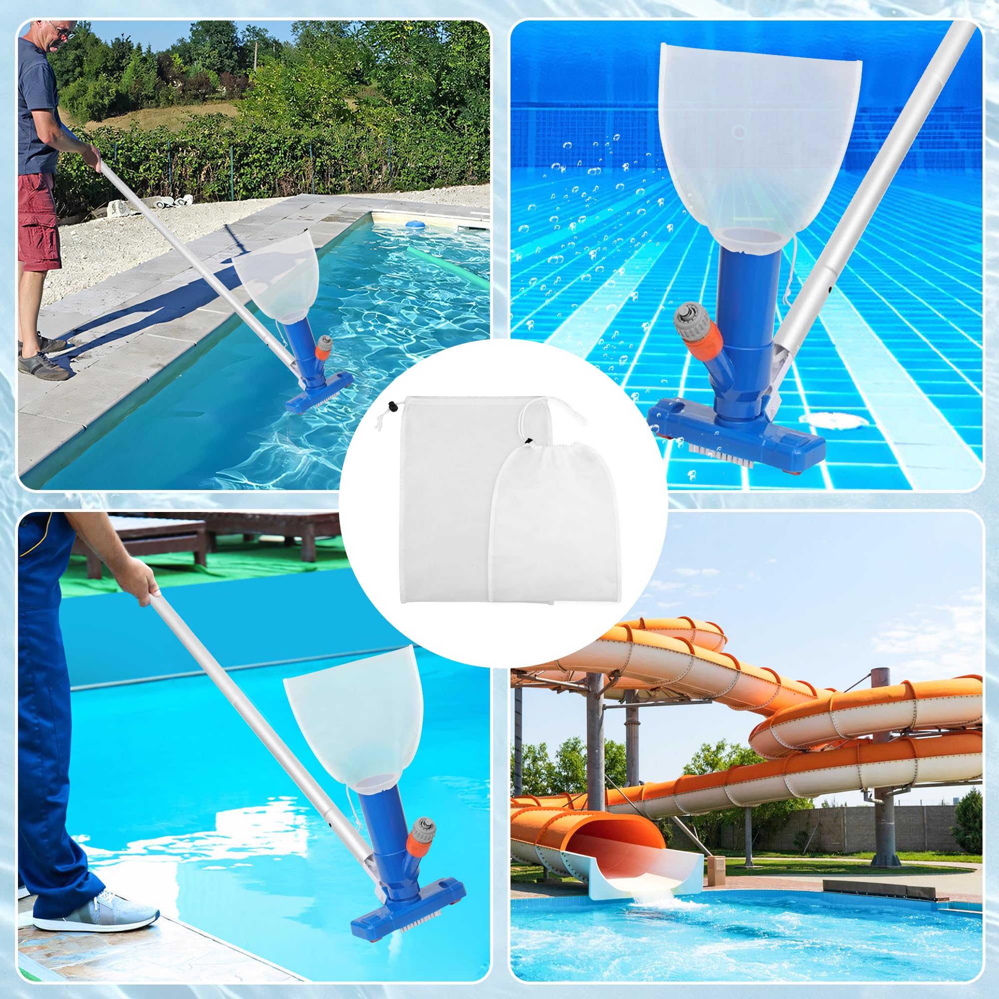 2 Pack Pool Vacuum Replacement Net Bags - Heavy Duty Mesh for Pool Cleaners, Aquarium Filters & Pond Maintenance - Perfect for In-Ground & Above Ground Pools, Spas & Water Features