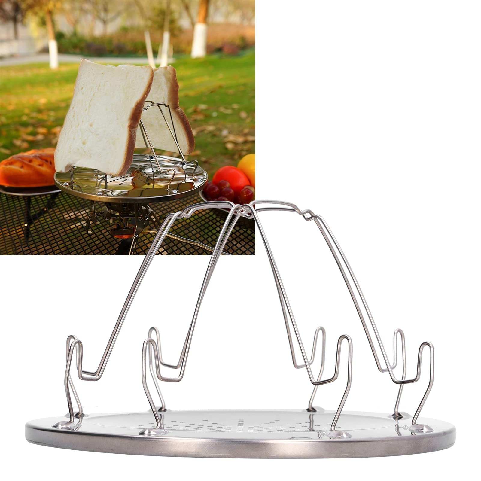 Stainless Steel Portable Toaster Stand for Camping | 4-Slice Toaster Rack Holder | Perfect for Outdoor Hiking, Fishing, BBQ & Picnics | Durable & Lightweight for Travel & Backyard Parties