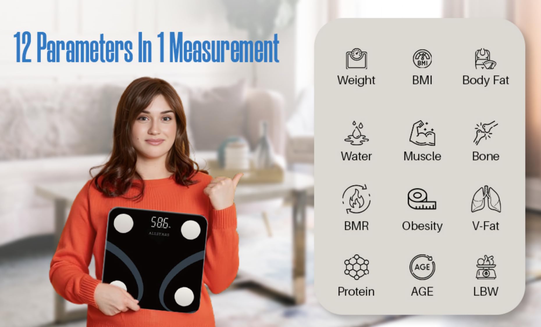 Smart Body Weight Scale - Digital Bluetooth Bathroom Scale with BMI, Body Fat & 12 Health Metrics, Syncs to Smartphone App, 396 lbs Capacity, Black - Perfect for Home Fitness Tracking & Health Monitoring