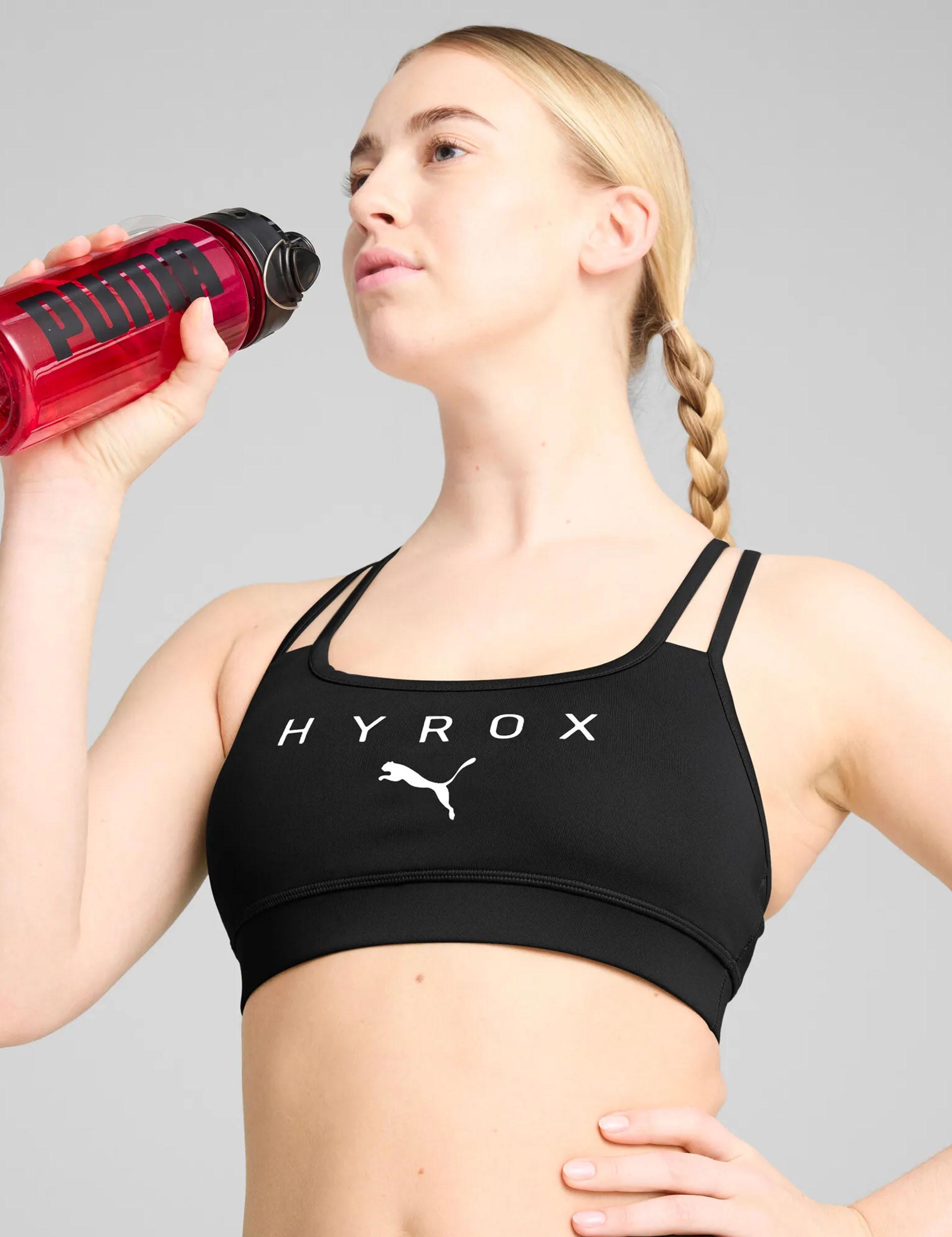 Puma x Hyrox Move Strappy Sports Bra for Women - High Support, Breathable & Comfortable - Black - Perfect for Running, Gym & High-Intensity Workouts