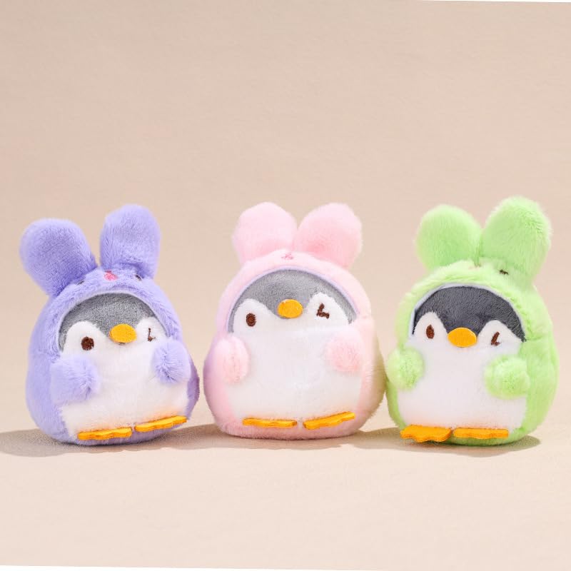 Adorable Rabbit Costume Plush Penguin Keychain - Cute Cosplay Key Ring for Handbags, Backpacks & Gifts | Perfect for Anime Fans, Kawaii Lovers & Unique Accessories