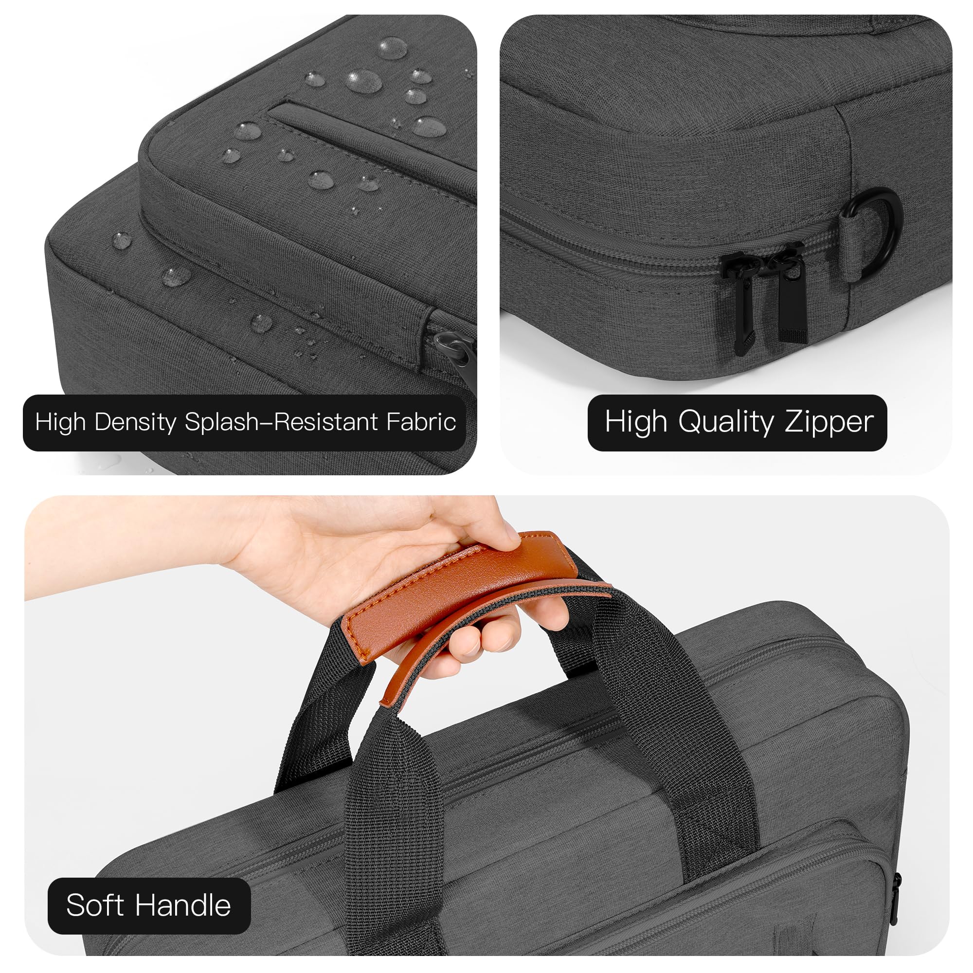 360° Protective Laptop Case Bag with Air Cushion - Durable Shoulder Briefcase for 13-14.2 Inch MacBook, Dell, HP (Ideal for Business Travel, Commuting & School)