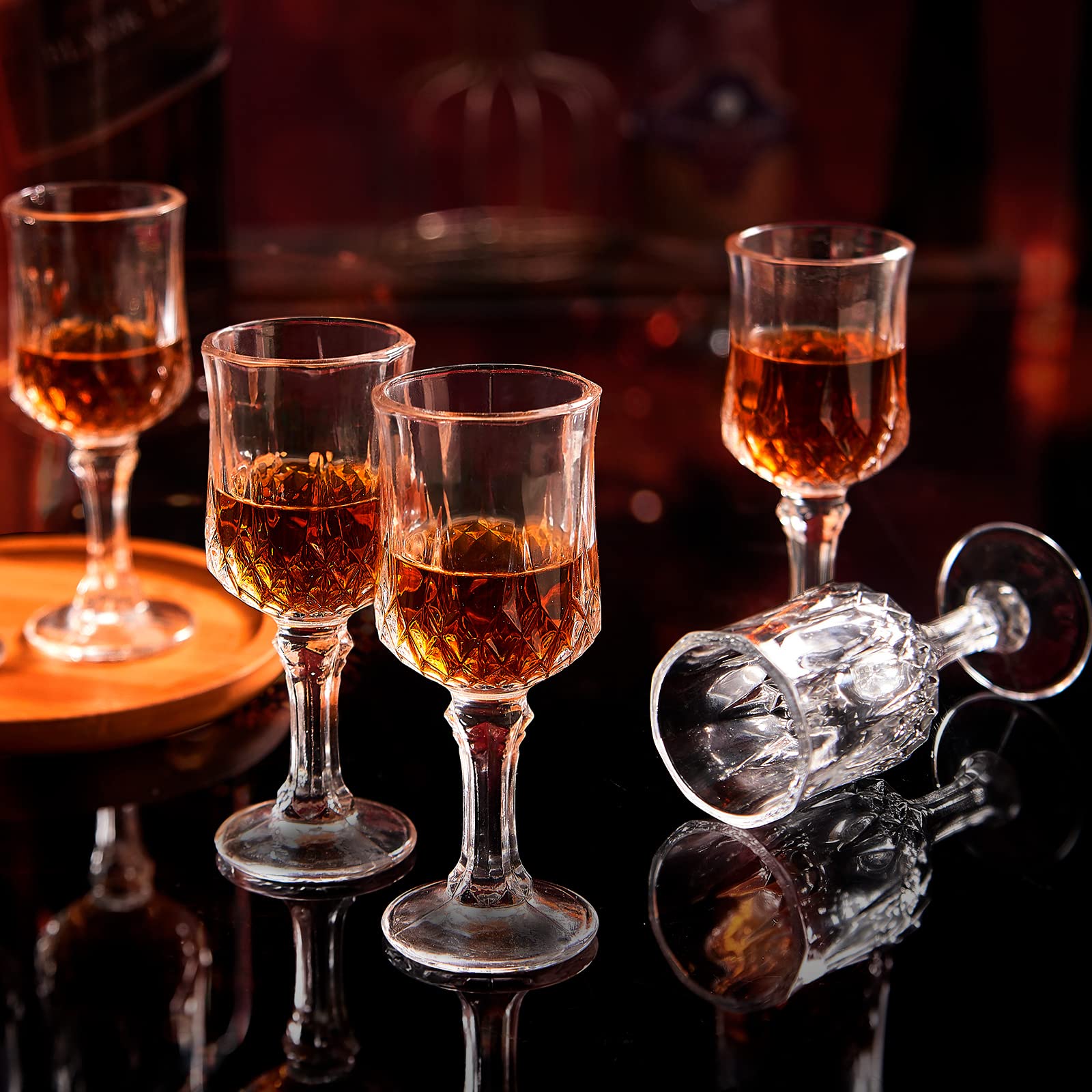 Premium 1.7oz/50ml Cordial Glasses Set of 6 - Elegant Stemmed Shot Glasses for Tequila, Sherry & Liqueurs - Perfect for Home Bars, Parties & Cocktail Entertaining