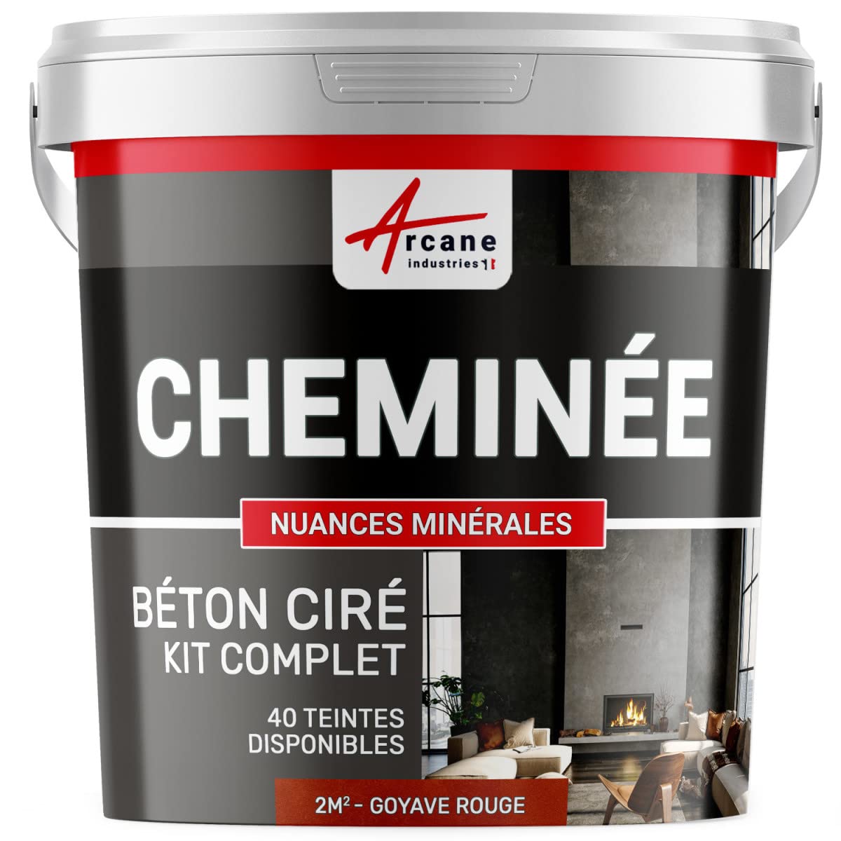 Polished Concrete Fireplace Kit - 2 m² (2 Layers) Green Starfruit - ARCANE INDUSTRIES | DIY Home Improvement & Modern Fireplace Renovation