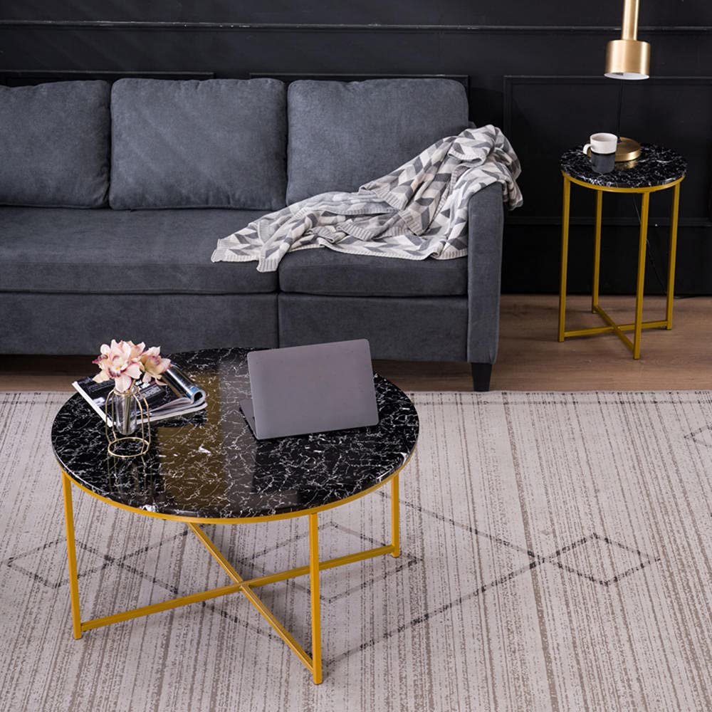 Modern White Coffee Table Set of 2 - Entryway End Tables for Living Room, Bedroom & Home Office - Multi-Functional as Computer Desk or Dining Table - Perfect for Small Spaces, Apartments & Cozy Home Decor