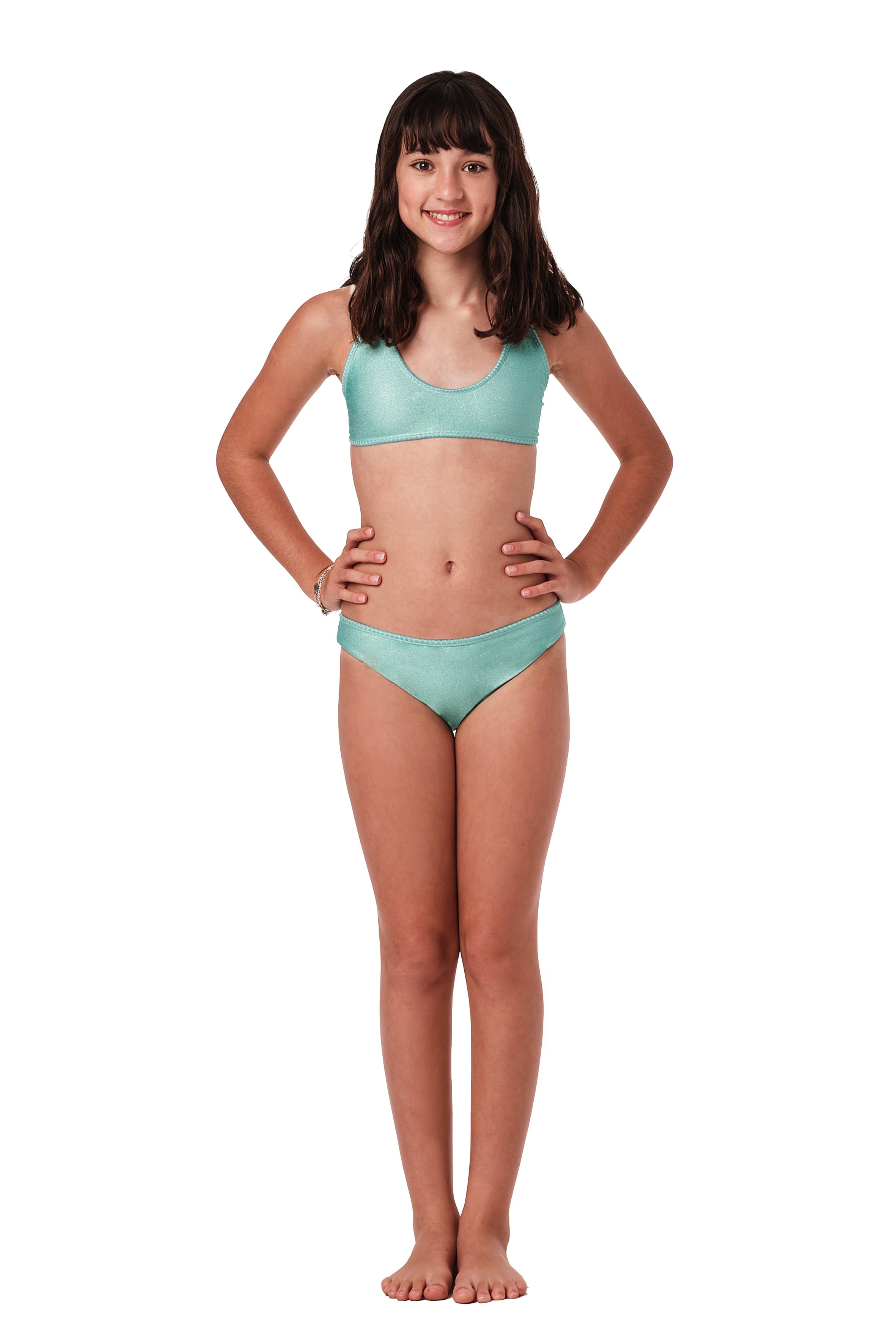 Aqua Glitter Bikini Set - Seamless Stitched Swimwear for Women | Perfect for Beach Vacation, Pool Party & Summer Getaways