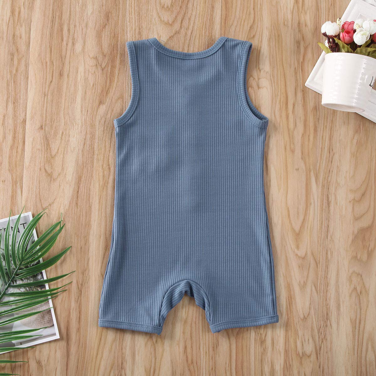 Kuriozud Newborn Baby Romper - Sleeveless Jumpsuit for Boys & Girls | Soft Cotton Infant Bodysuit for Summer, Playtime & Photo Shoots