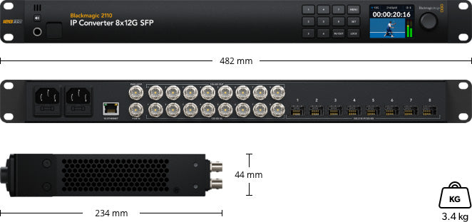 Blackmagic 2110 IP Converter 8x12G SFP - Professional Video Streaming & Broadcast Equipment for Live Production & Studio Work
