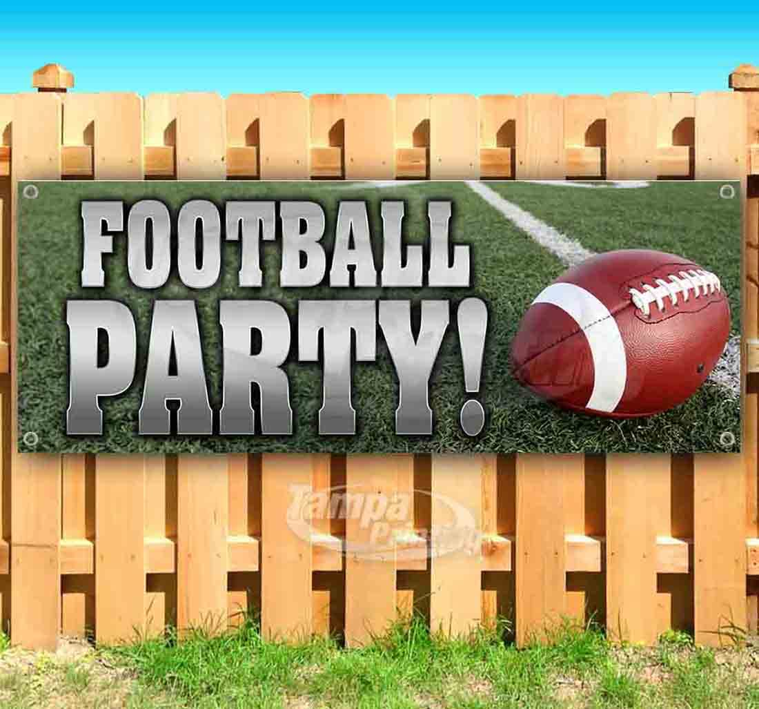 13 oz Heavy-Duty Vinyl Football Party Banner - Single-Sided with Metal Grommets | Perfect for Tailgating, Game Day Decor & Sports Themed Parties