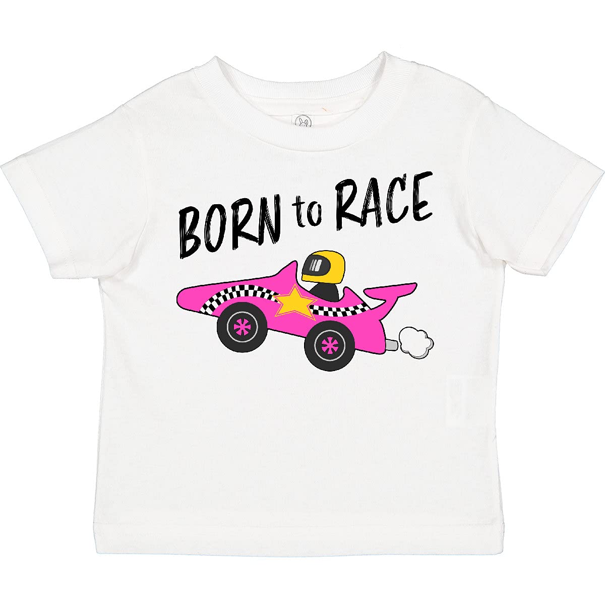 Inktastic Born to Race Pink Race Car Toddler T-Shirt - Cute Graphic Tee for Baby Boys & Girls - Perfect for Playdates, Birthday Parties & Racing Themed Events
