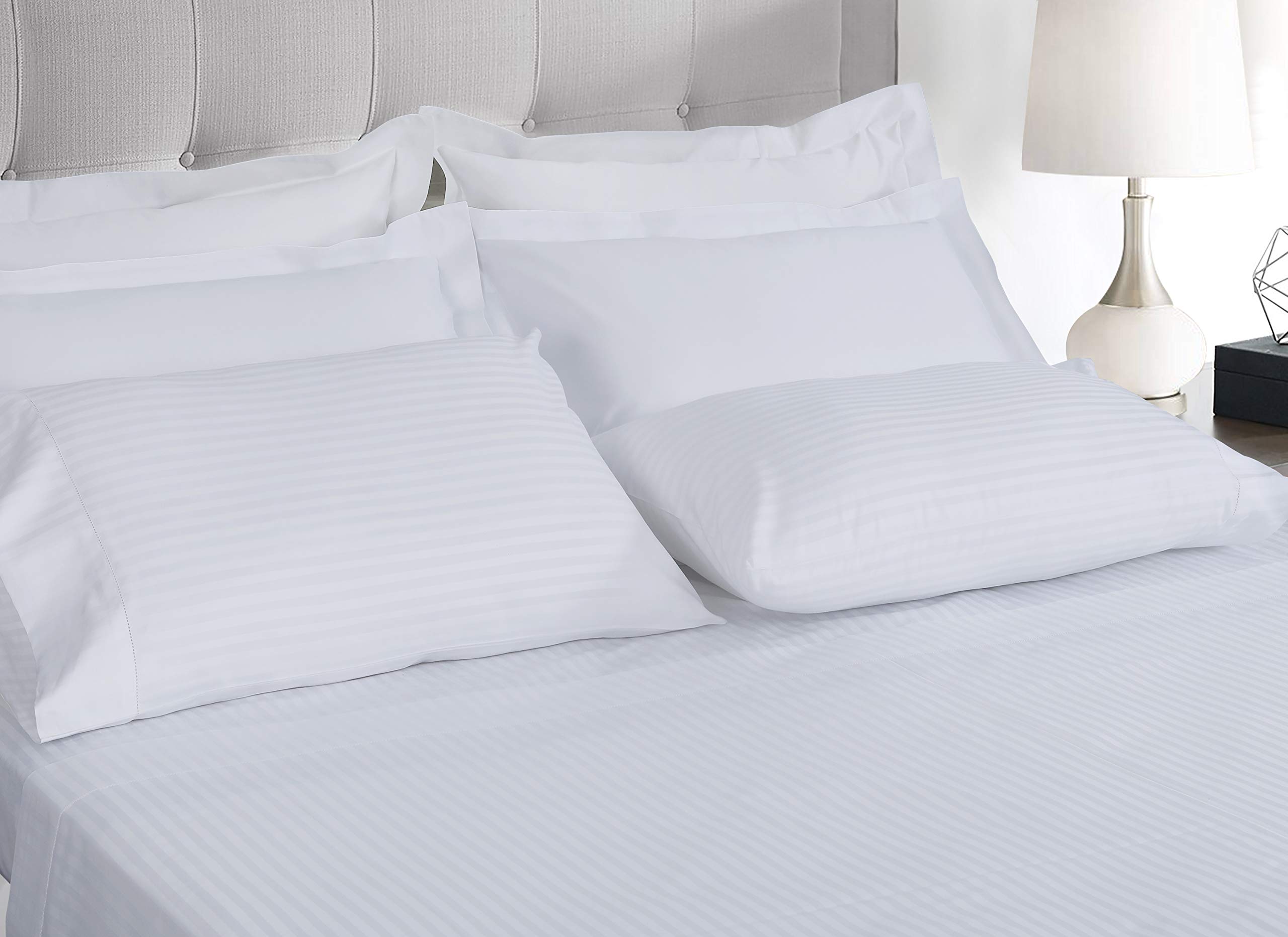 Premium 600 Thread Count Twin XL Cotton Sheets Set - 100% Cotton Sateen Weave Bedding with 15