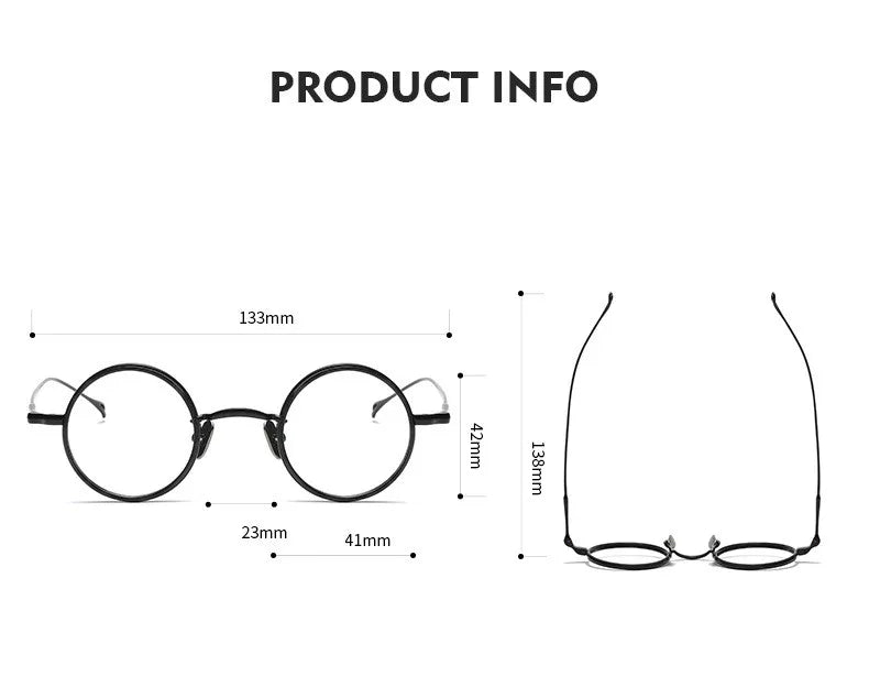 Aimee Unisex Full Rim Round Titanium Acetate Eyeglasses 22008 - Lightweight Durable Glasses for Men & Women - Perfect for Reading, Work, and Everyday Wear