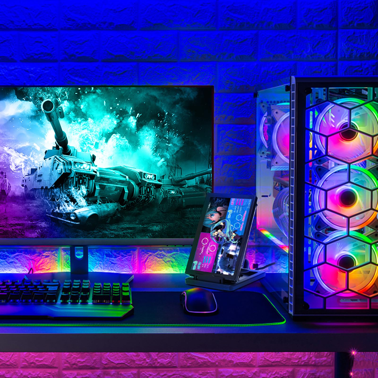 BEBIKR 5 Inch IPS USB-C Secondary Monitor for PC - Portable ITX Case Display with AIDA64 Support | Perfect for Gaming Rigs, Workstations & System Monitoring