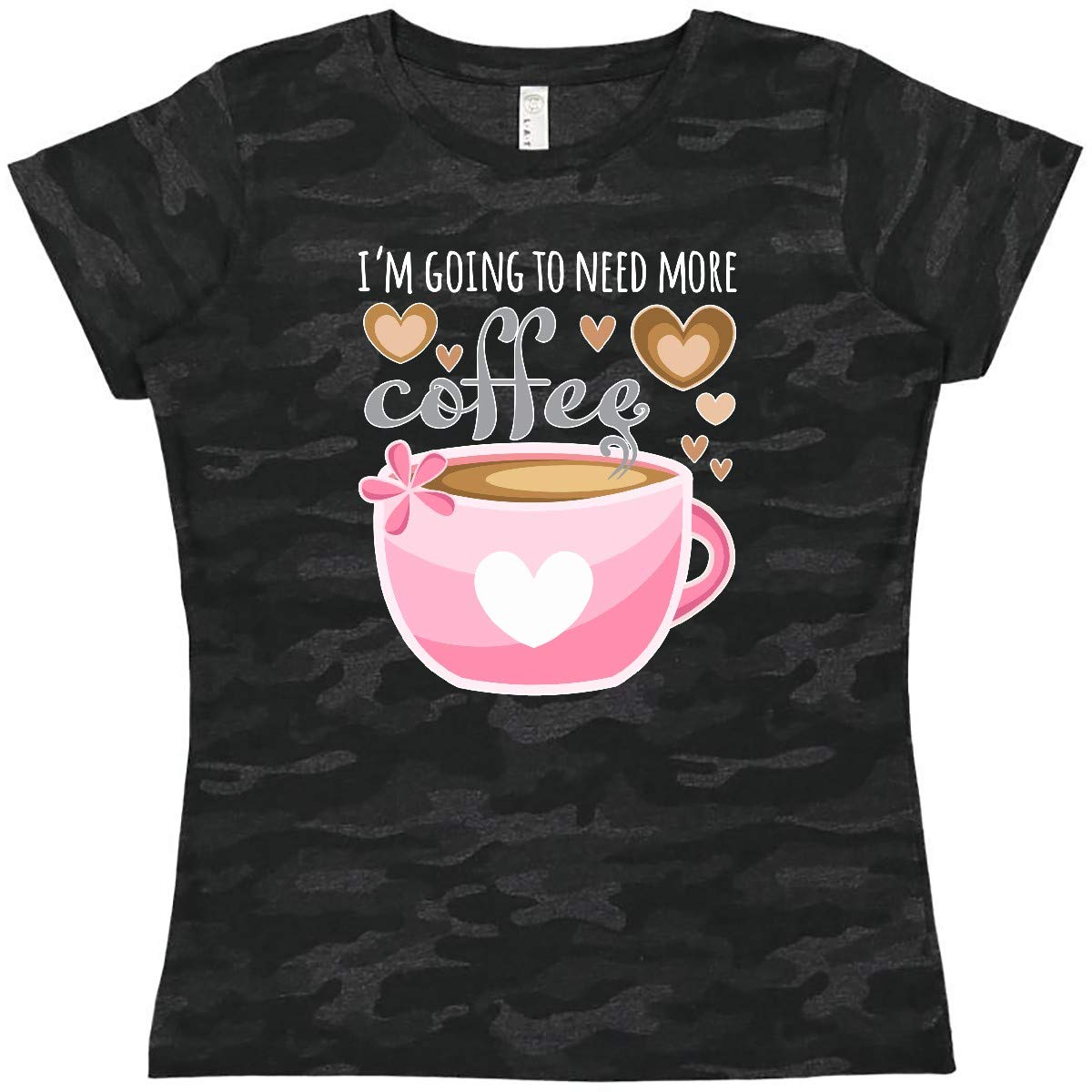 Inktastic 'I'm Going to Need More Coffee' Women's Funny Pink Coffee Lover T-Shirt - Perfect Gift for Coffee Enthusiasts & Casual Wear