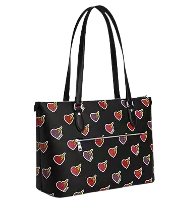Coach Gallery Tote Bag with Heart Bolt Print - Stylish Leather Handbag for Women | Perfect for Work, Travel & Everyday Use