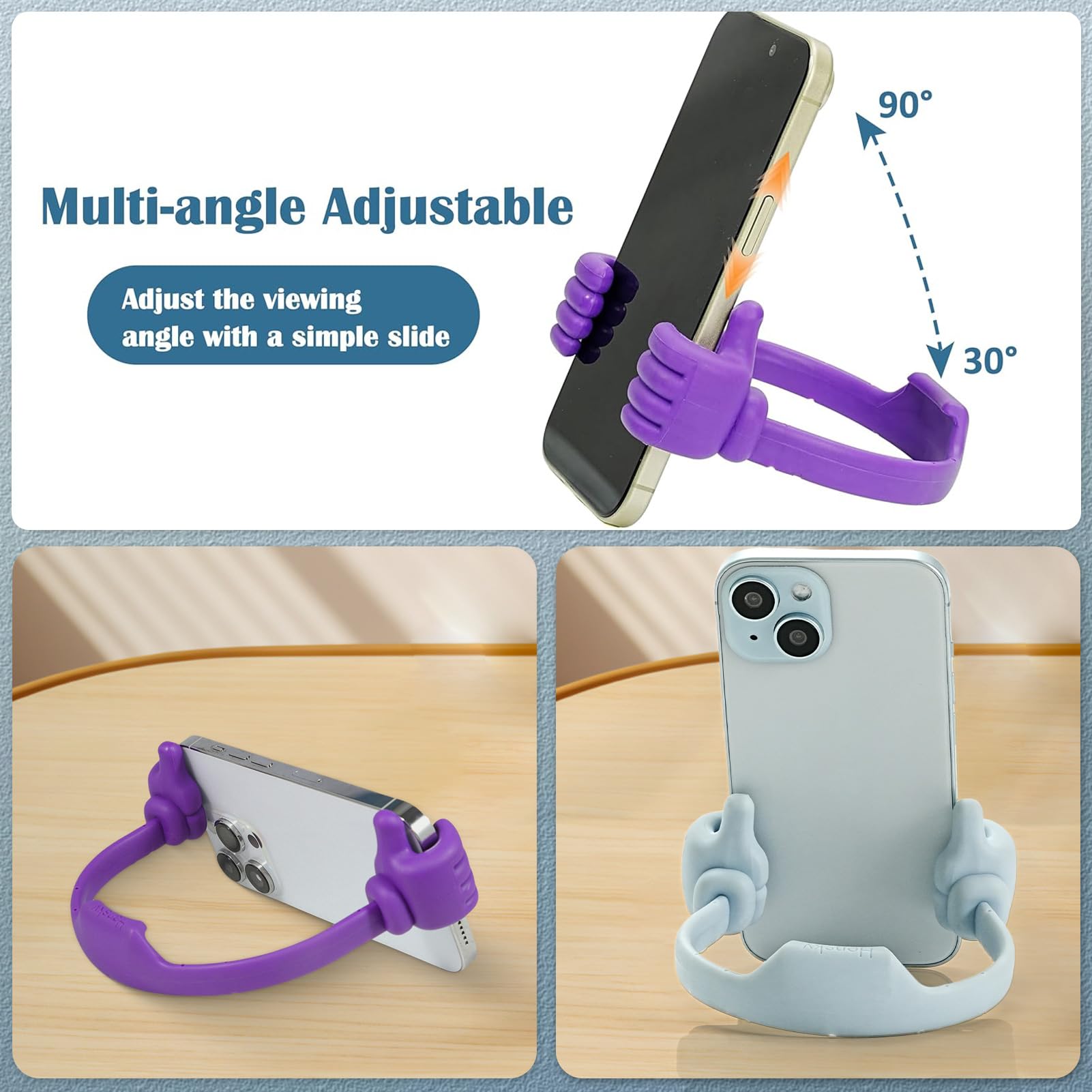 Honsky Adjustable Flexible Phone Stand Holder - Universal Smartphone & Tablet Stand for Desk Desktop, Light Red - Perfect for Watching Videos, Video Calls & Hands-Free Browsing