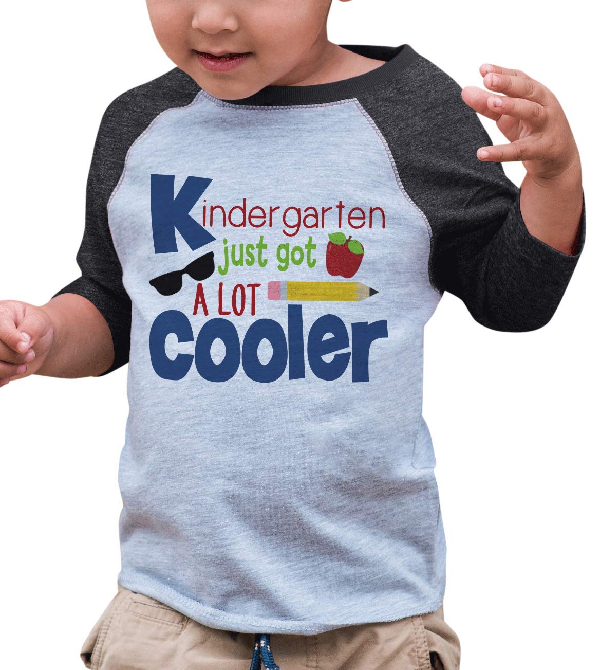 7 Ate 9 Apparel Kids Kindergarten School Raglan Tee - Comfortable Short Sleeve T-Shirt for Boys & Girls - Perfect for School, Playdates & Everyday Wear