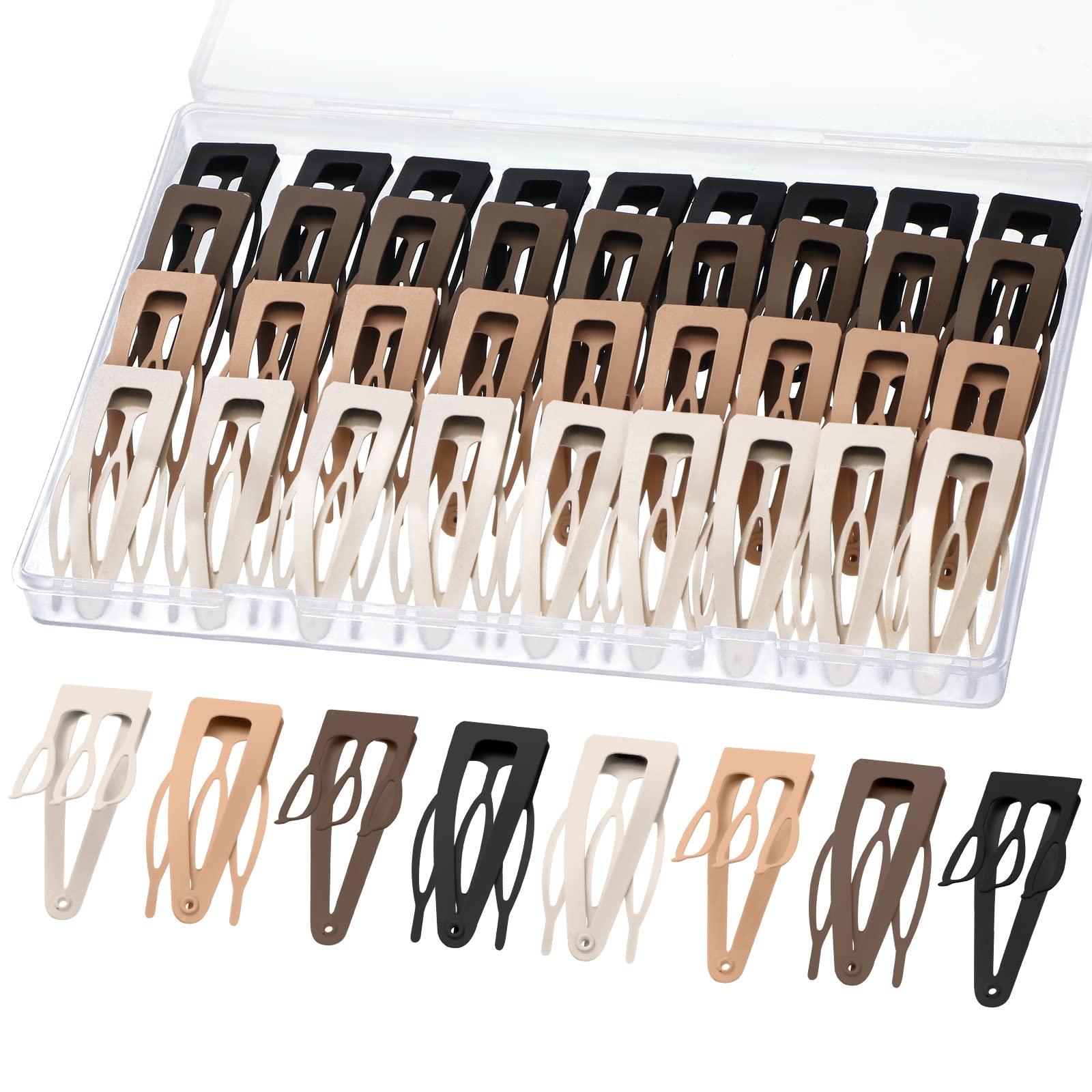 Dingion 60-Piece Double Grip Hair Clips Set - Metal Snap Barrettes for Women & Girls - Strong Hold Hair Accessories with Plastic Storage Box | Perfect for Salon Styling, DIY Hairstyles & Everyday Use