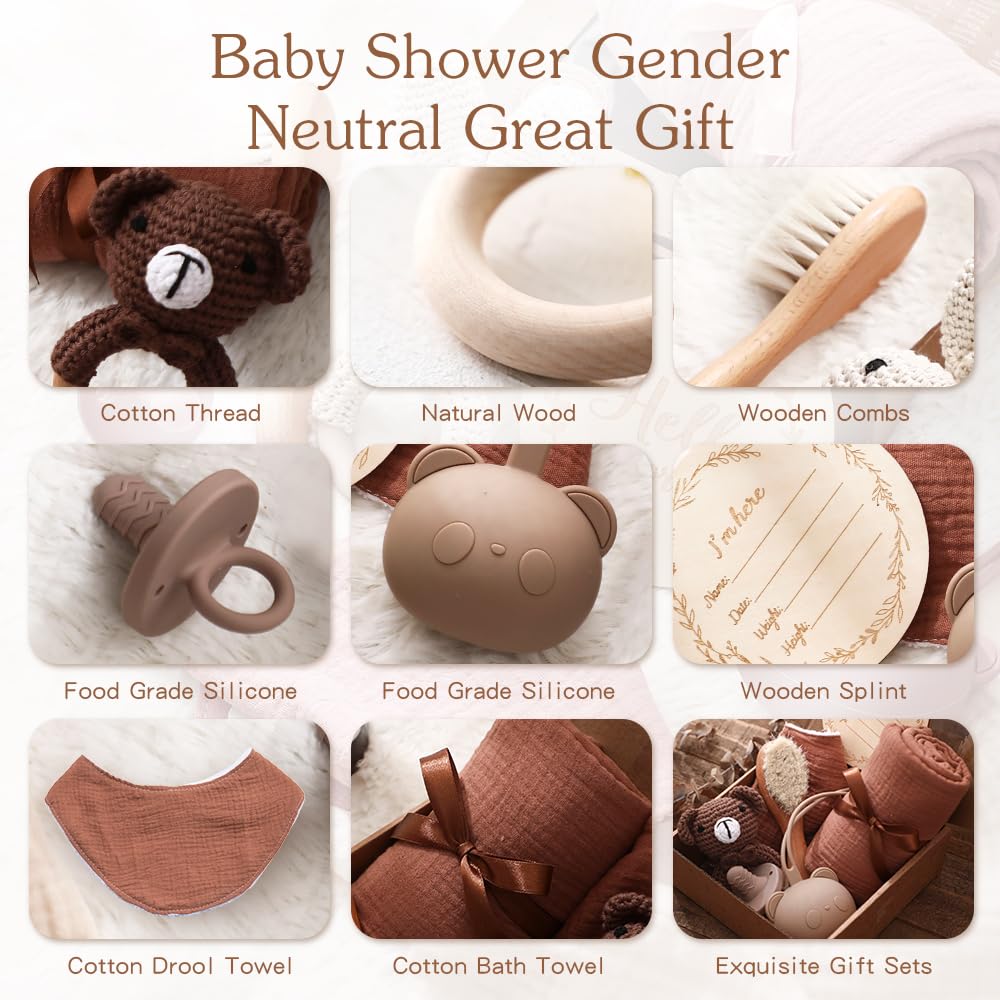 Newborn Baby Gift Set - Essential Baby Bath Set with Soft Blanket & Rattle - Perfect Baby Shower Gift for Girls & Boys - Ideal for New Parents, Hospital Visits, and First Birthday Celebrations