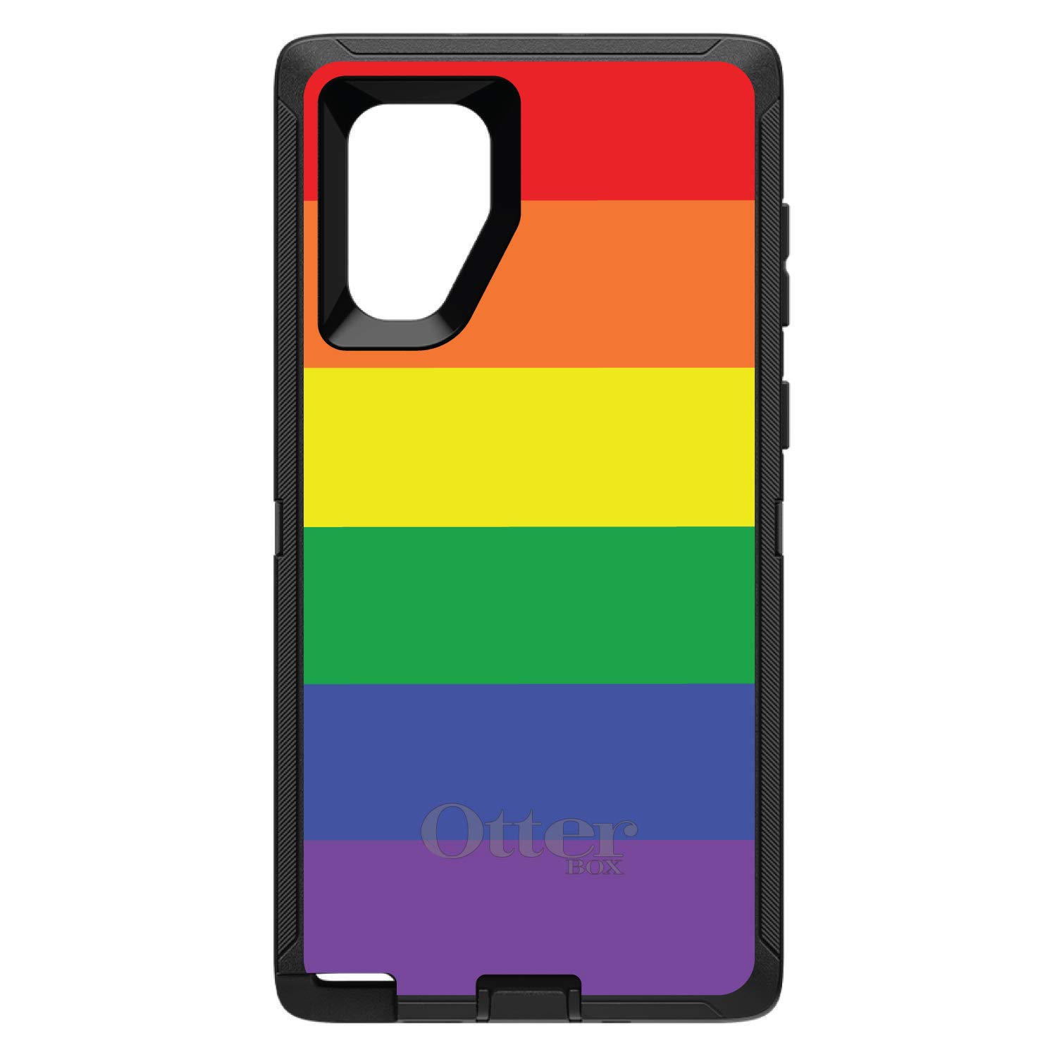 DistinctInk Samsung Galaxy Note 10 Plus Case (6.8 Inch) - Rainbow Stripes LGBTQ Pride Protective Cover - Durable Shockproof Replacement for OtterBox Defender - Perfect for Daily Use, Work & Showing Support