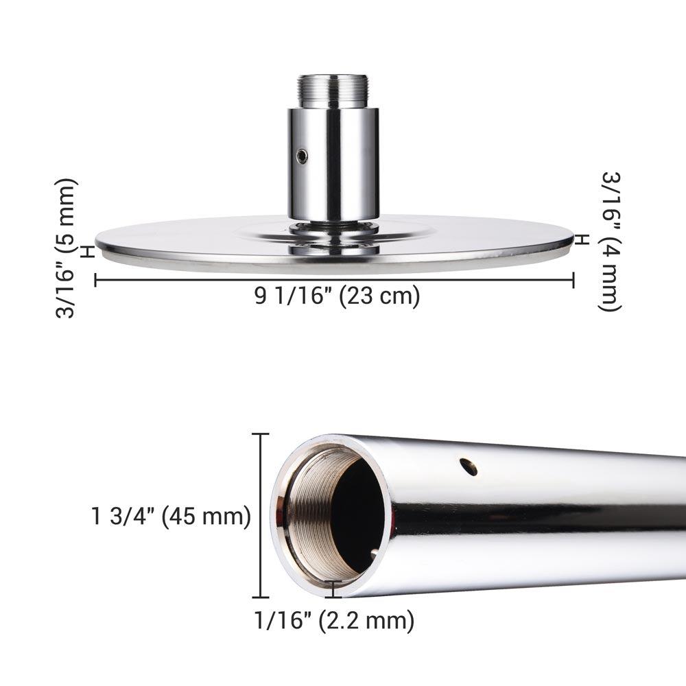 TheLAShop 10 ft Spinning Pole Kit for Home & Studio - 45mm Silver Removable Dance Pole for Fitness, Dance & Stripper Practice - Perfect for Beginners & Professionals