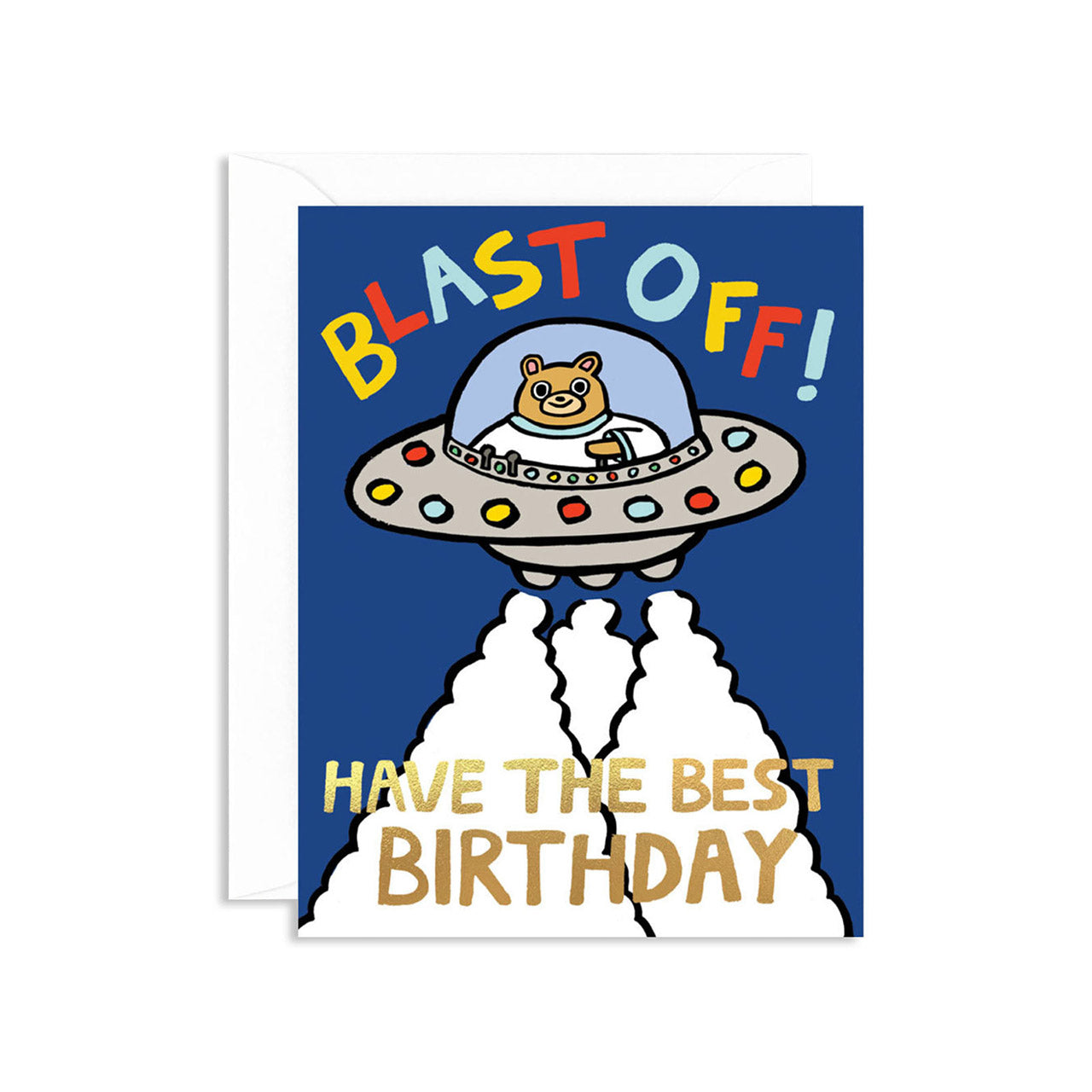 Blast Off! Space Themed Birthday Card for Kids - Perfect for Astronaut Lovers & Space Party Decorations