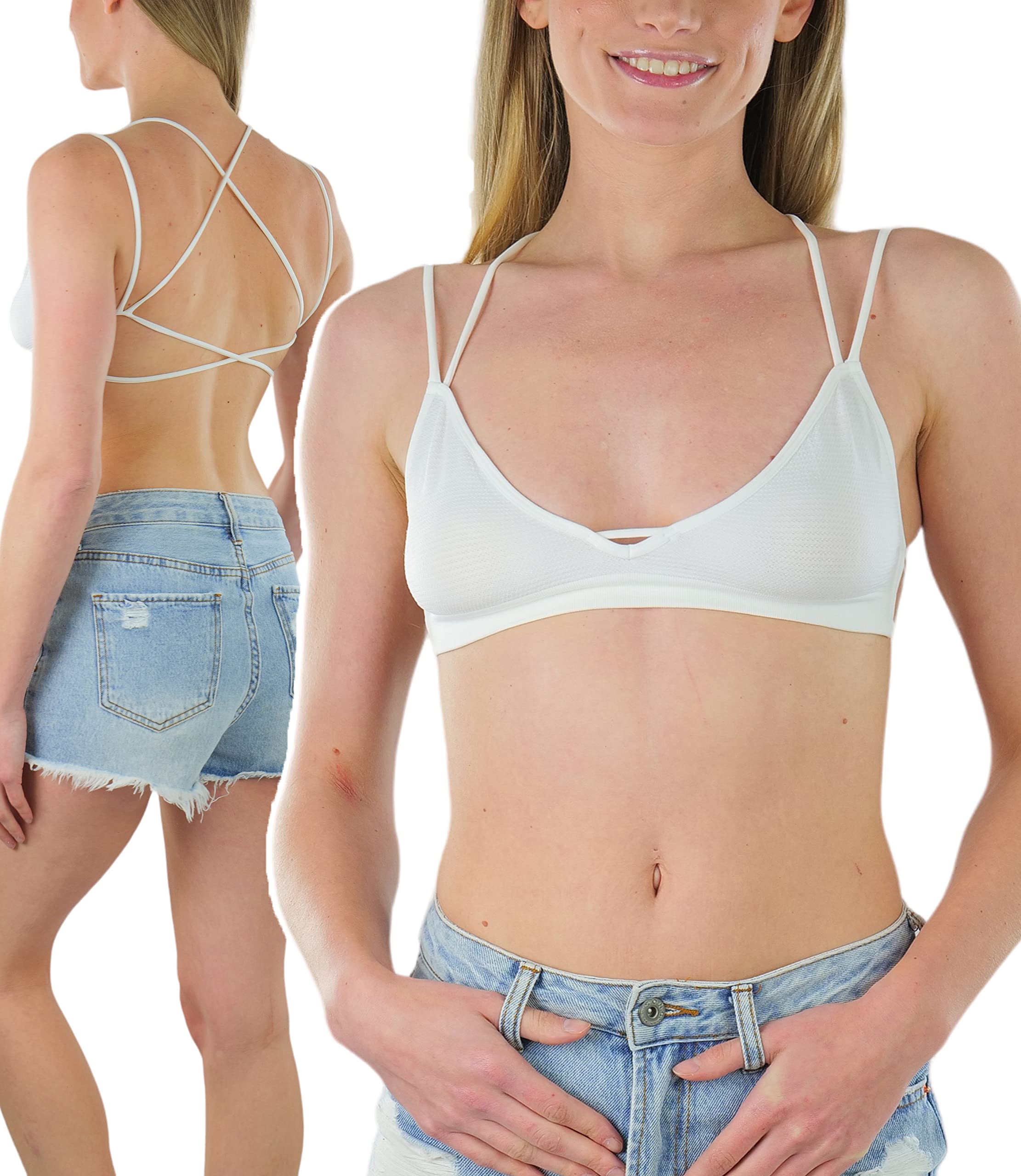 ToBeInStyle Women's Classy Stretch Hourglass Back Bra - Comfortable T-Shirt & Everyday Wear Support for Work, Yoga & Lounge