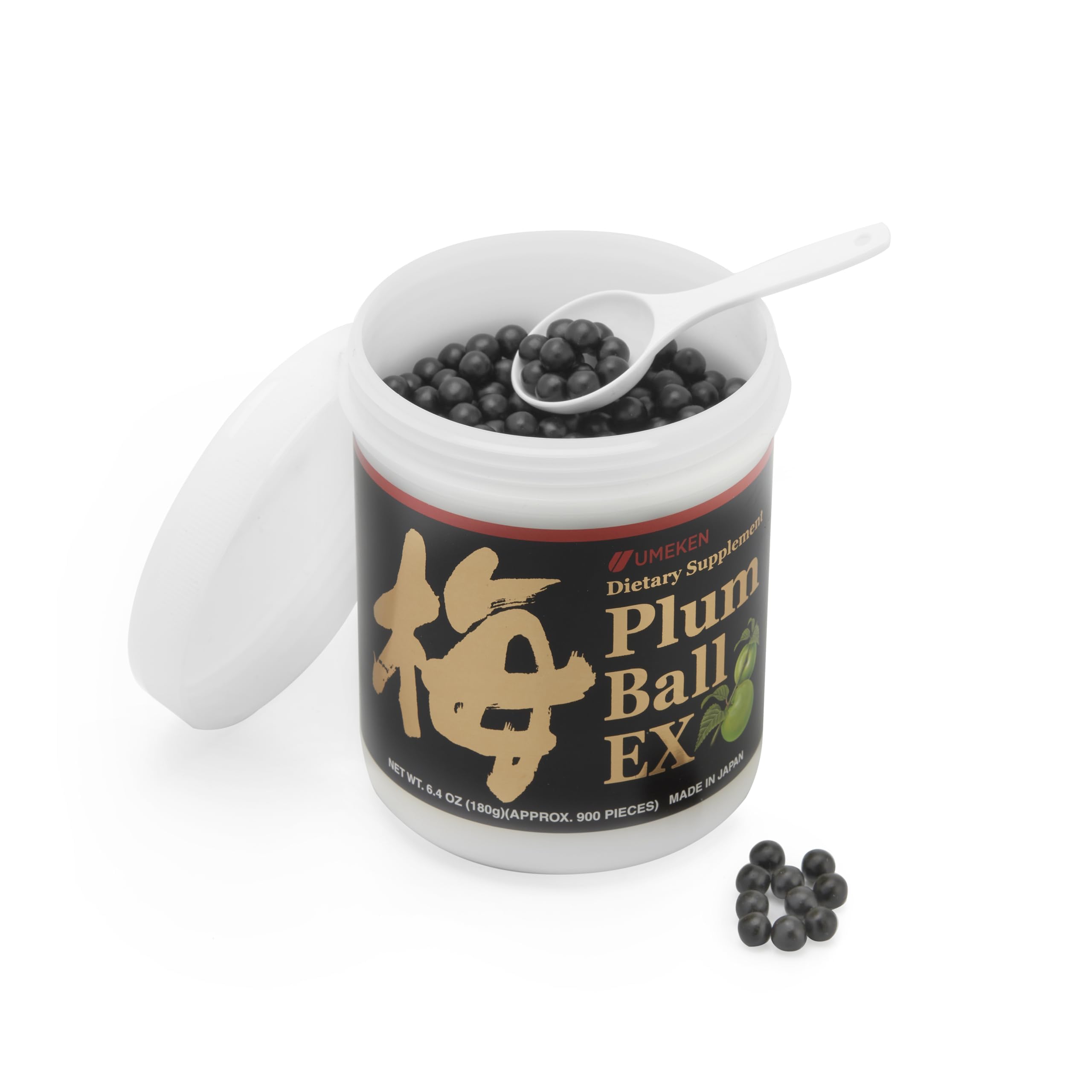 Umeken Plum Ball EX - Premium Japanese Green Plum Extract Supplement with Antioxidants, Citric Acid & Mumefural (6.4oz/180g, 3 Month Supply) - Immune Support & Energy Boost for Daily Wellness, Workout Recovery & Healthy Lifestyle