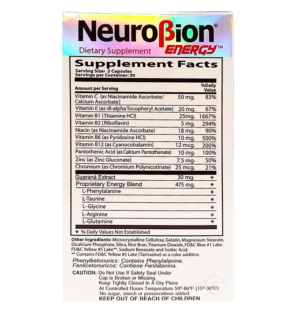 Neurobion Energy Amino Acids Supplement - 180 Tablets (3 Packs of 60) for Enhanced Stamina & Mental Focus - Supports Active Lifestyle, Workout Recovery & Daily Energy Boost