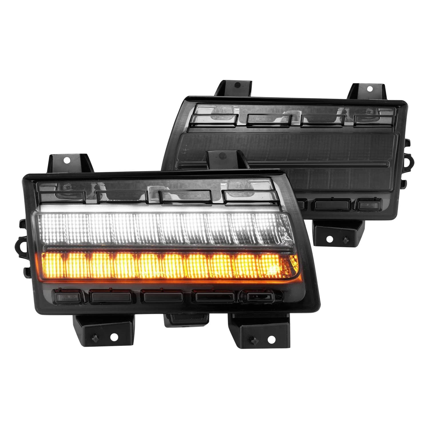 ANZO (511088) LED Side Marker Lights for 2018-2021 Jeep Wrangler & 2020+ Jeep Gladiator - Smoked Lens with Sequential Turn Signal - Off-Road Lighting Upgrade for Enhanced Visibility & Style