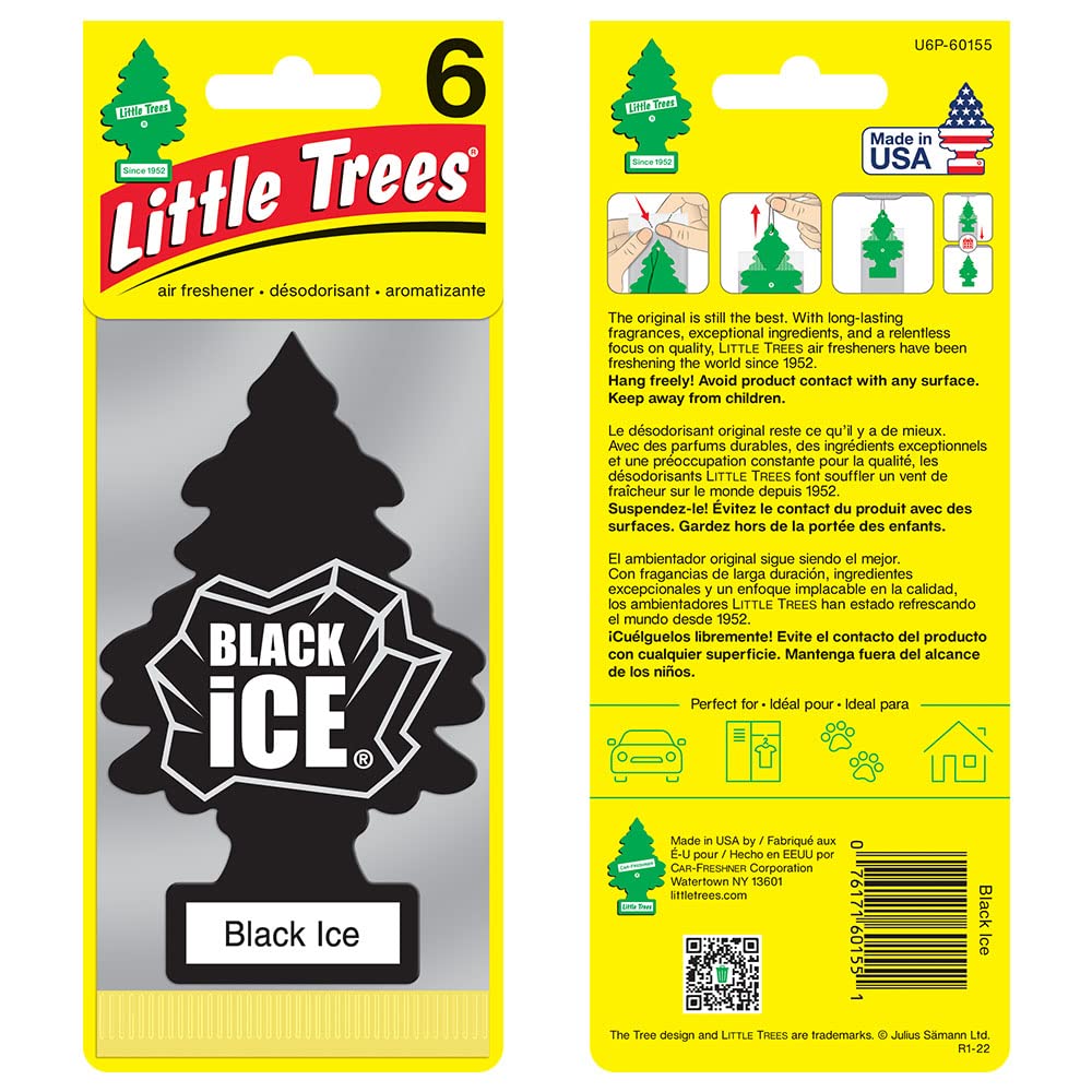 Little Trees Black Ice Car Air Fresheners (24 Count) - Long-Lasting Fragrance for Cars, Trucks & Home - Eliminate Odors & Freshen Air in Vehicles, Offices & Small Spaces