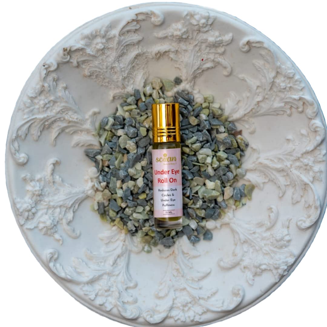 SCIIAN Under Eye Roll On for Dark Circles & Puffiness - Anti-Wrinkle Eye Serum with Ayurvedic & Argan Oils - 15ml Dark Circle Treatment for Women & Men - Perfect for Morning Routine & Travel Skincare