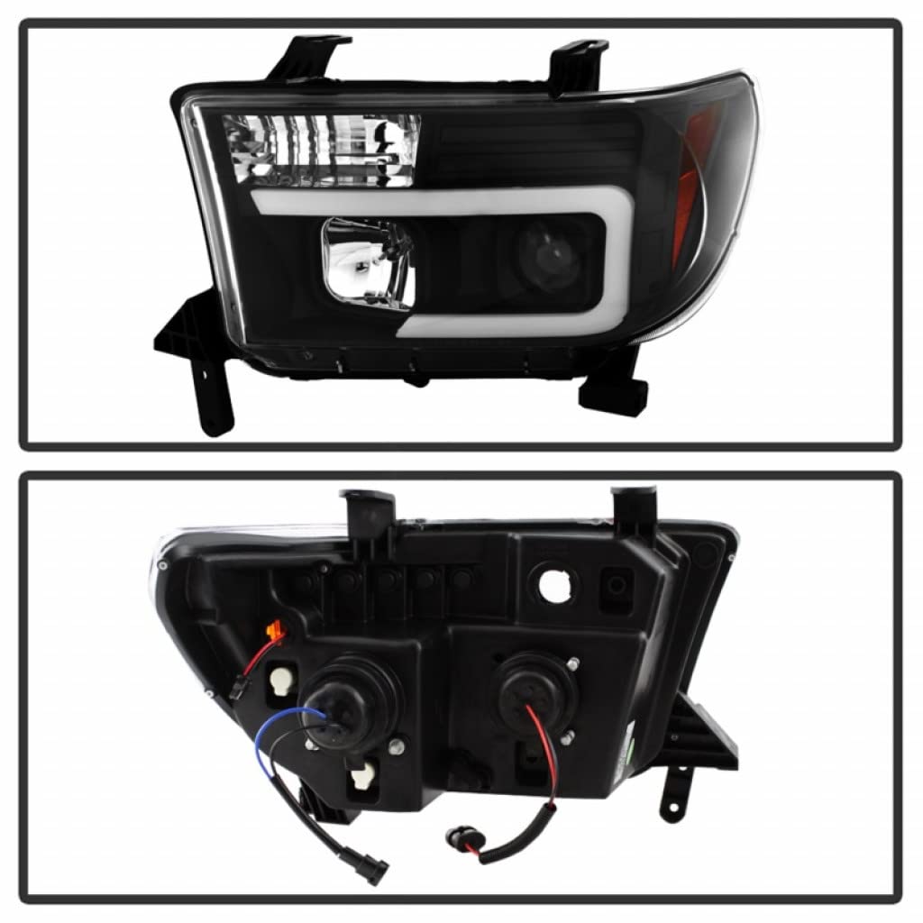 Toyota Tundra 2007-2013 Spyder Projector Headlights with LED DRL Light Bar - Black Housing | 5085344 | Upgrade for Night Driving & Off-Road Adventures