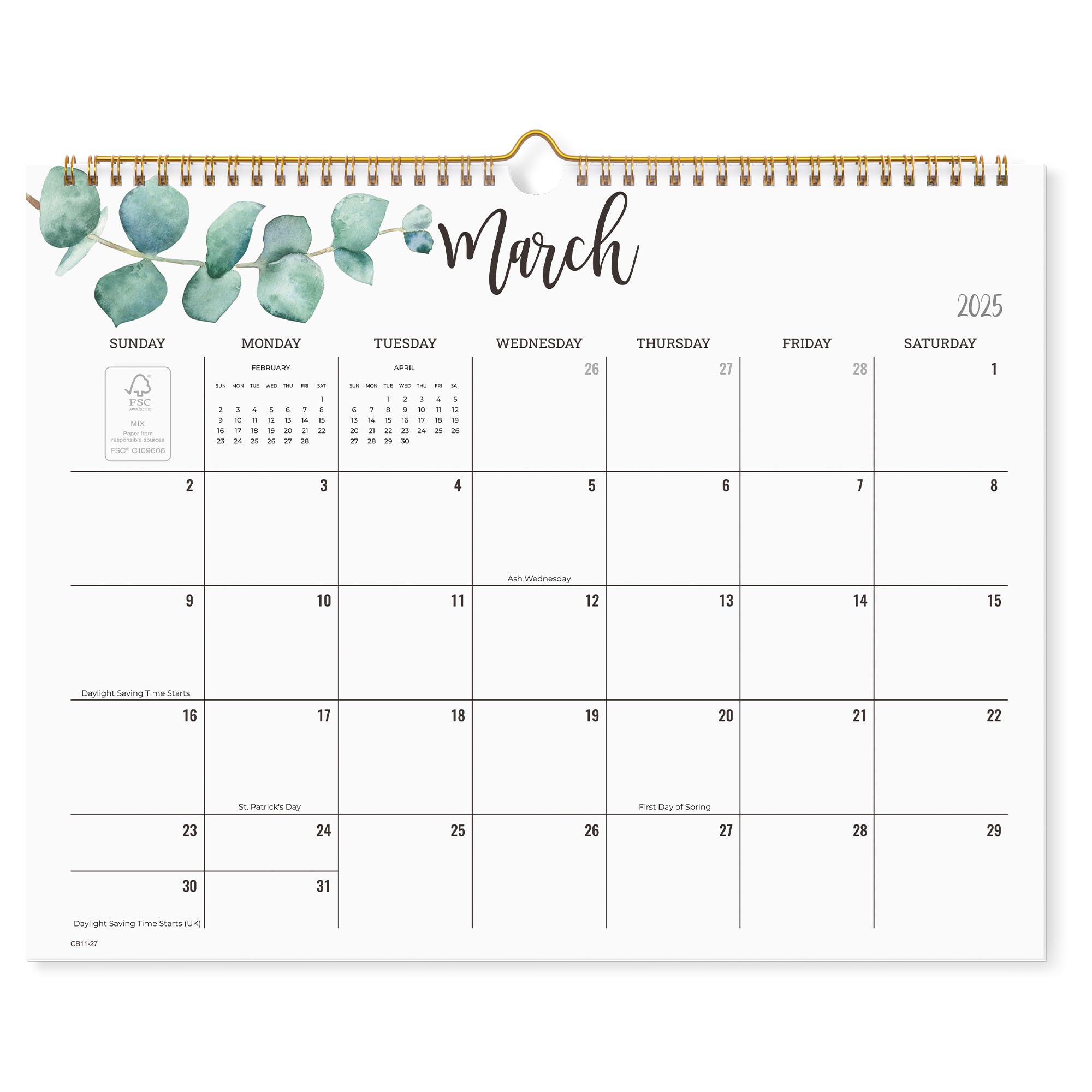 Cabbrix 2025-2026 Wall Calendar Planner - 17 Month Wire Bound Academic Calendar from March 2025 to June 2026 - Perfect for Home Schooling, Family Planning & Classroom Organization - 15 x 12 Inches Large Format Wall Hanger - Ideal for Home Office, School, Kitchen & Family Command Center