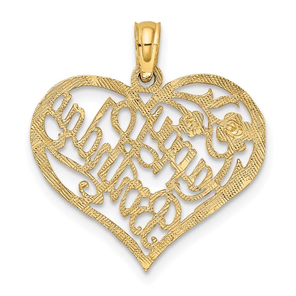 14K Solid Yellow Gold Happy Birthday Heart Necklace - Romantic Love Pendant Charm for Women - Perfect Gift for Anniversary, Valentine's Day & Special Occasions