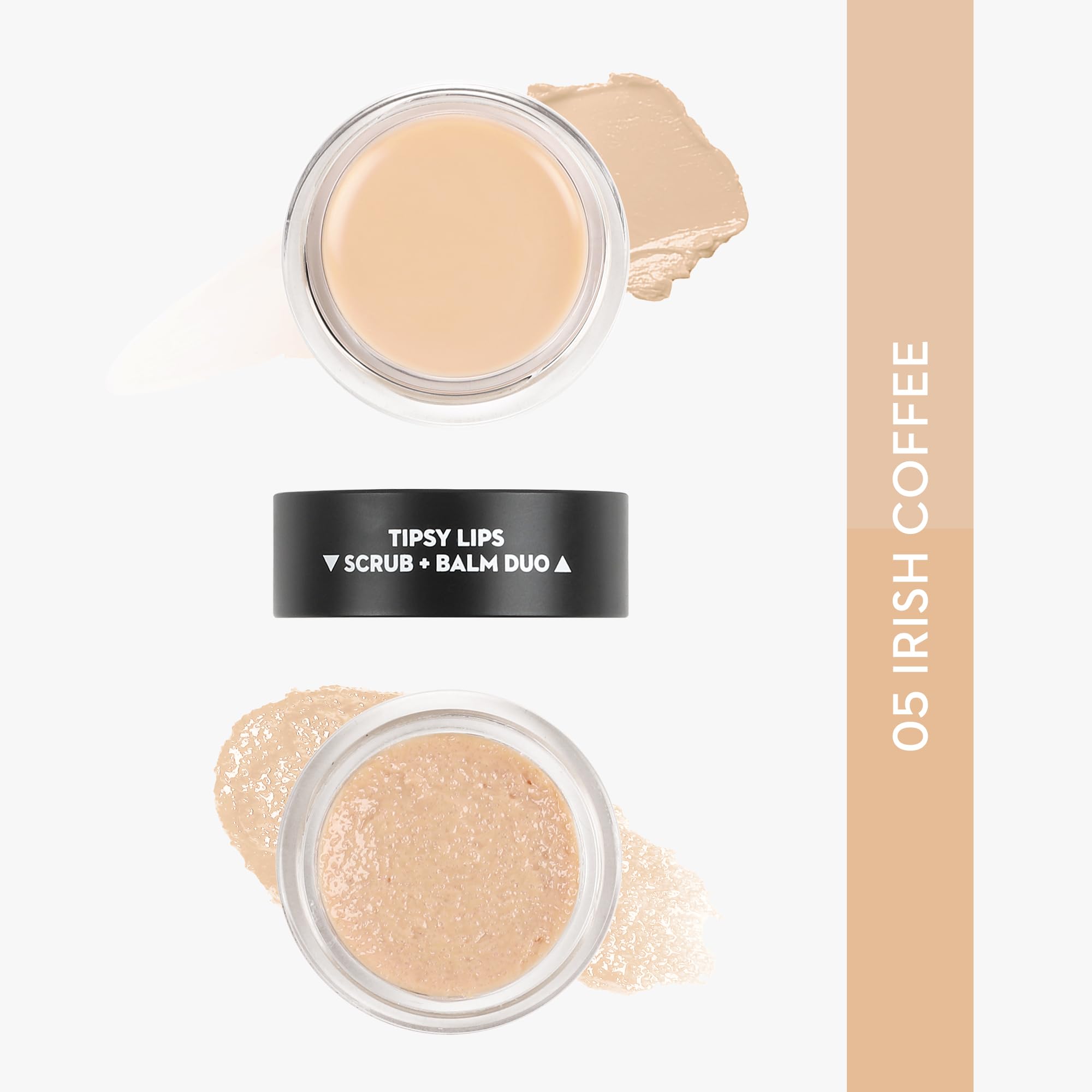 SUGAR Cosmetics Tipsy Lips Scrub & Balm Duo Set - Super Nourishing Lip Care for Dry, Chapped Lips - Irish Coffee Flavor (Sweet Boozy Scent) - Perfect for Winter Lip Care & Nighttime Routine