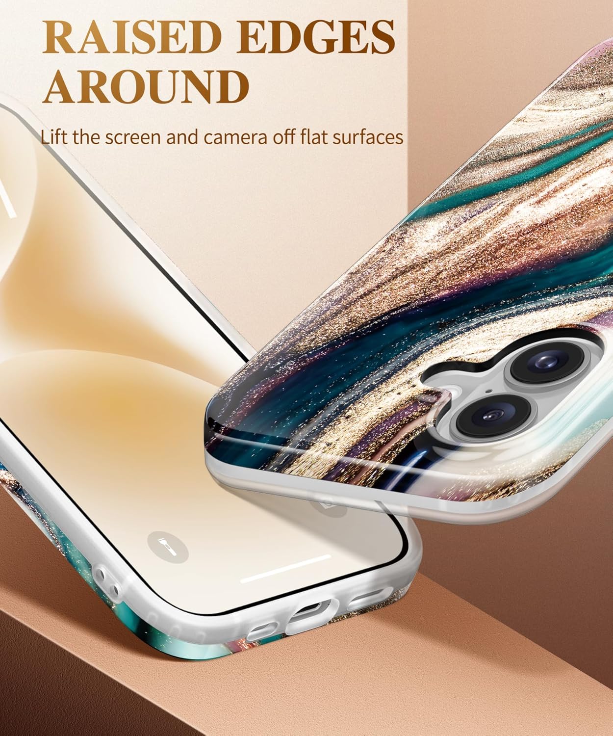 iPhone 16 Case with Screen Protector & Camera Lens Protector - Slim TPU Shockproof Bumper Cover | Protective Phone Case for Everyday Use, Travel & Outdoor Activities