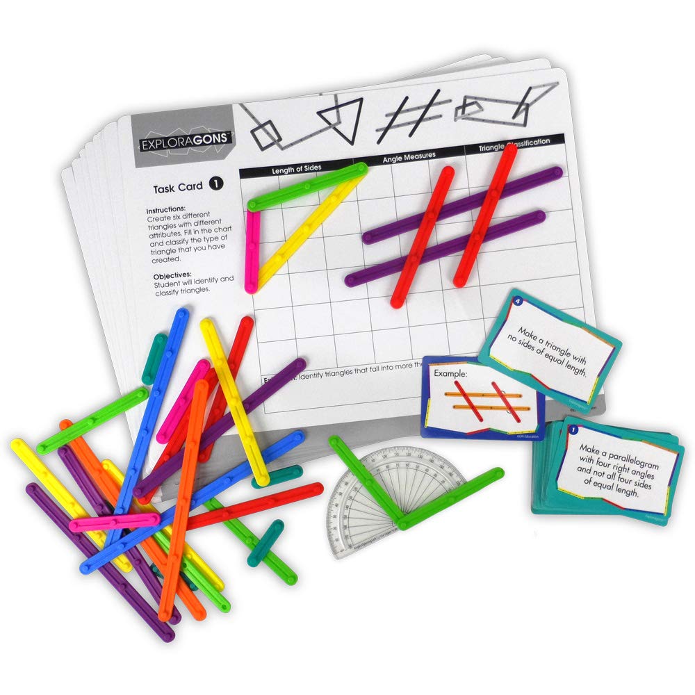 EAI Education Exploragons Teacher Set for Geometry Learning - Grades 4+ | Classroom Math Manipulatives & STEM Activities