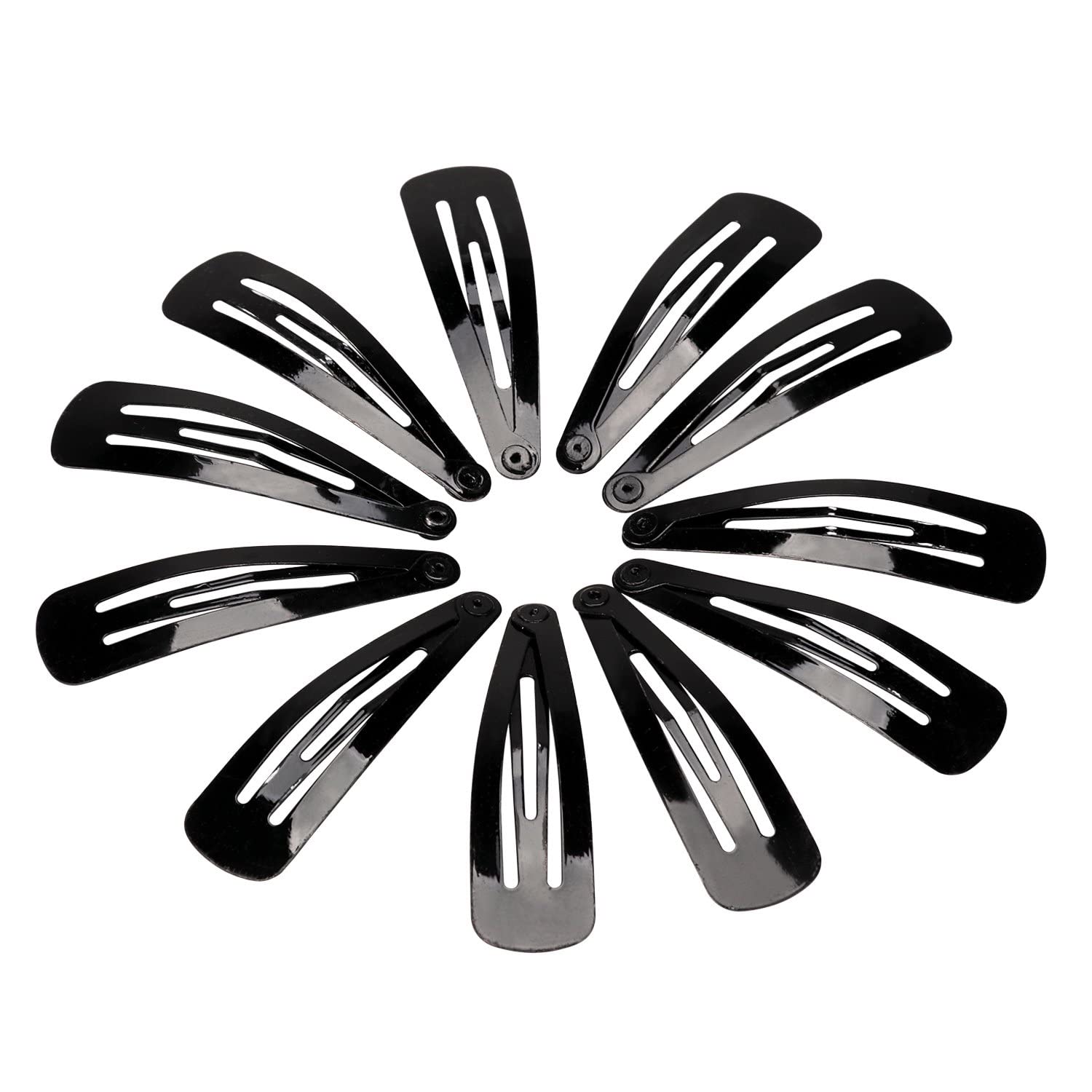 Premium Metal Snap Hair Clips - Double Grip Hairpins & Barrettes for Women & Girls | Non-Slip Reusable Hair Accessories (Black, 6-Pack) | Perfect for School, Work, Parties & Everyday Styling