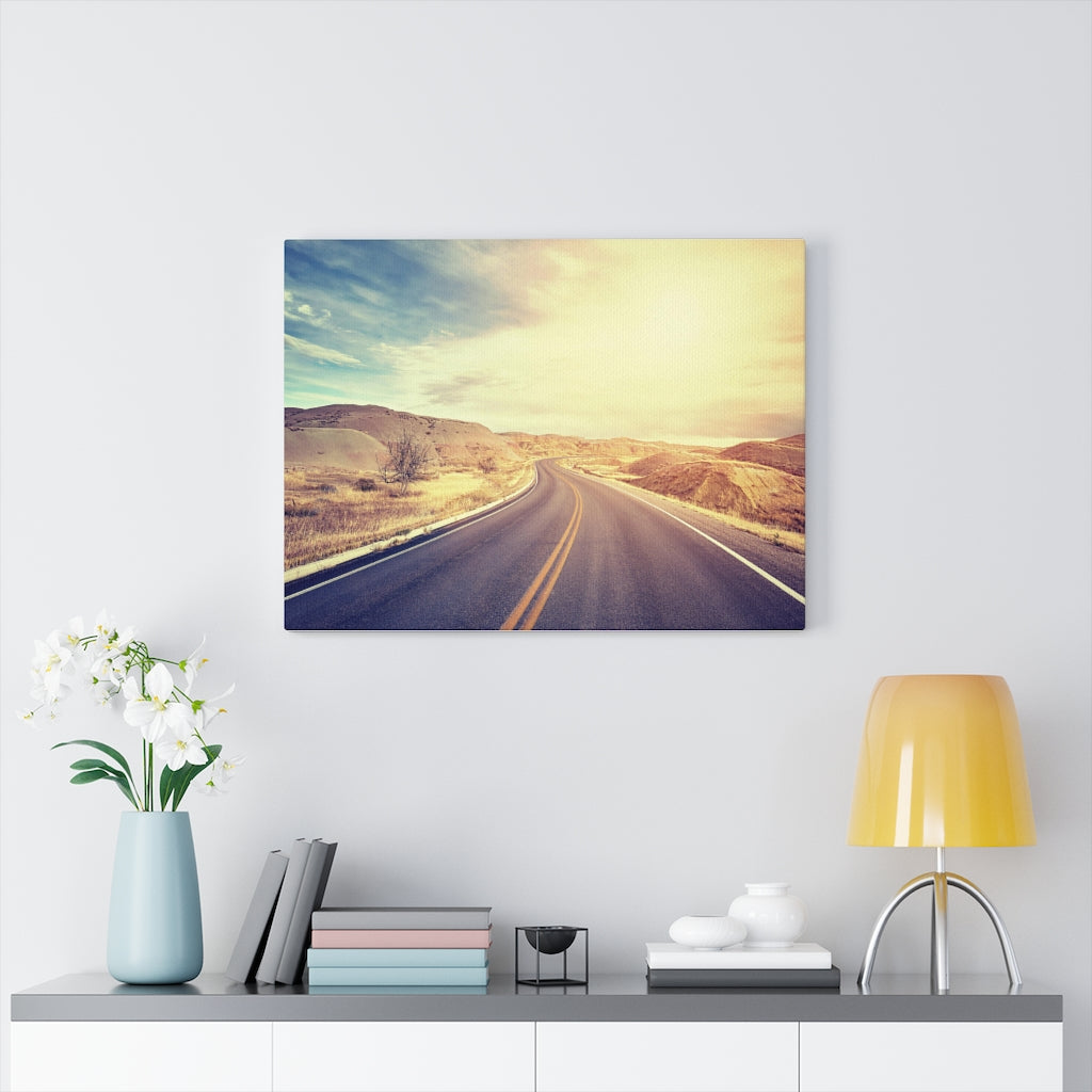 Desert Road Wall Art Canvas - Midwest Landscape Painting for Home Decor & Wall Decor - Perfect for Living Room, Bedroom & Office