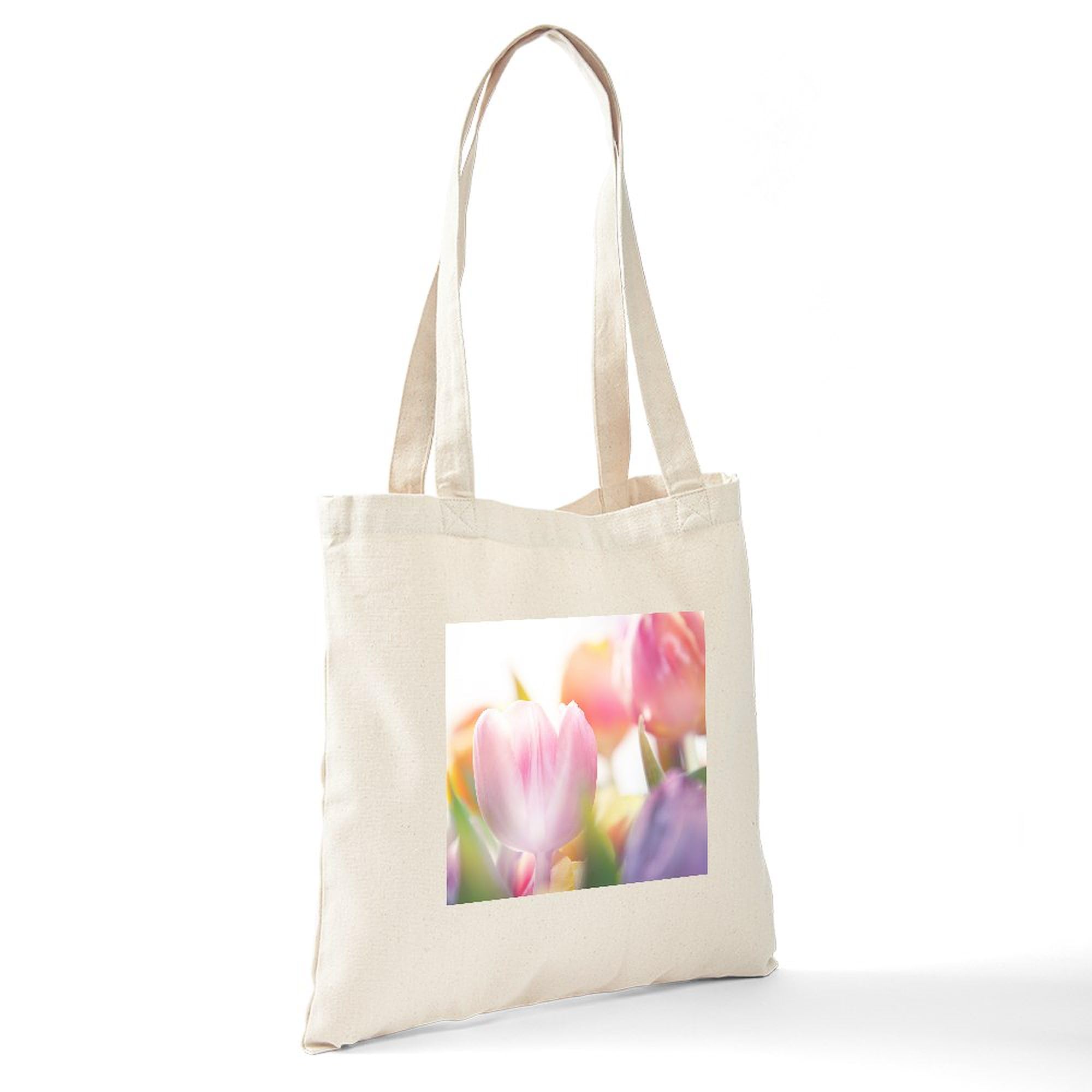 Beautiful Tulips Canvas Tote Bag - Eco-Friendly Reusable Shopping Bag for Groceries, Beach & Daily Use | Natural Cotton Tote with Floral Design