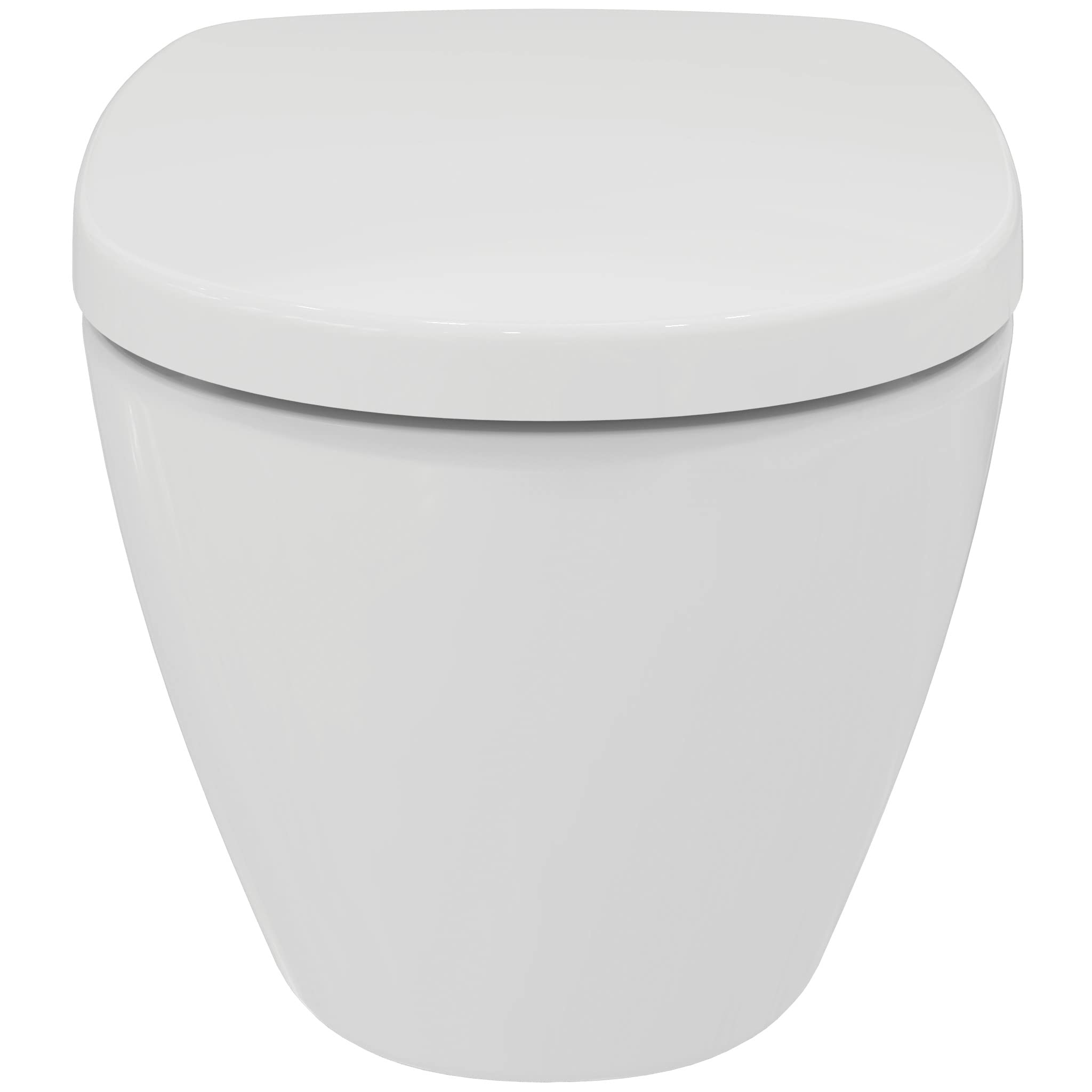 Wall-Mounted Deep Flush Toilet with Soft Close Seat - Modern White Water Saving Bathroom Toilet for Small Spaces | Perfect for Apartments, Tiny Homes & Compact Bathrooms
