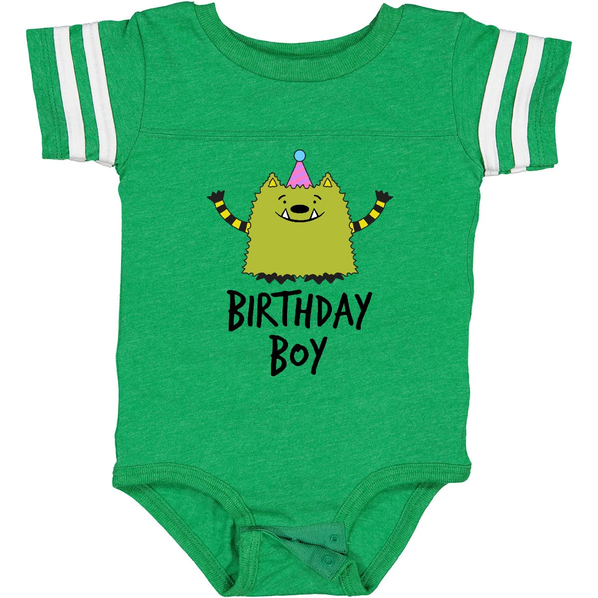Inktastic What If Monster Birthday Boy Baby Bodysuit - Cute Cartoon Design for Boys | Perfect 1st Birthday Gift, Baby Shower Present & Toddler Outfit
