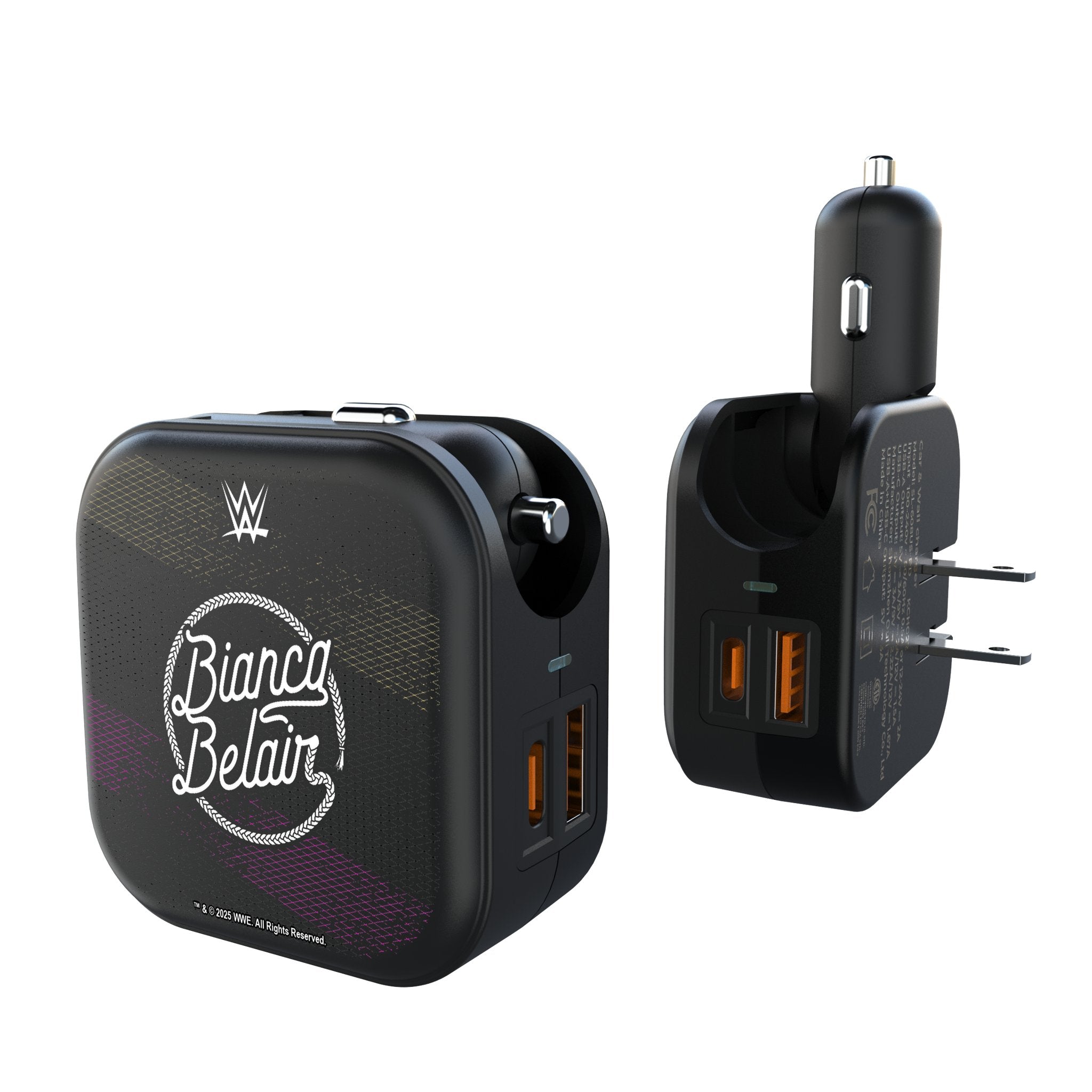 Bianca Belair 2-in-1 USB A/C Fast Charger - Dual Port Wall Charger for iPhone, Android, Tablet - Perfect for Home, Office & Travel Charging